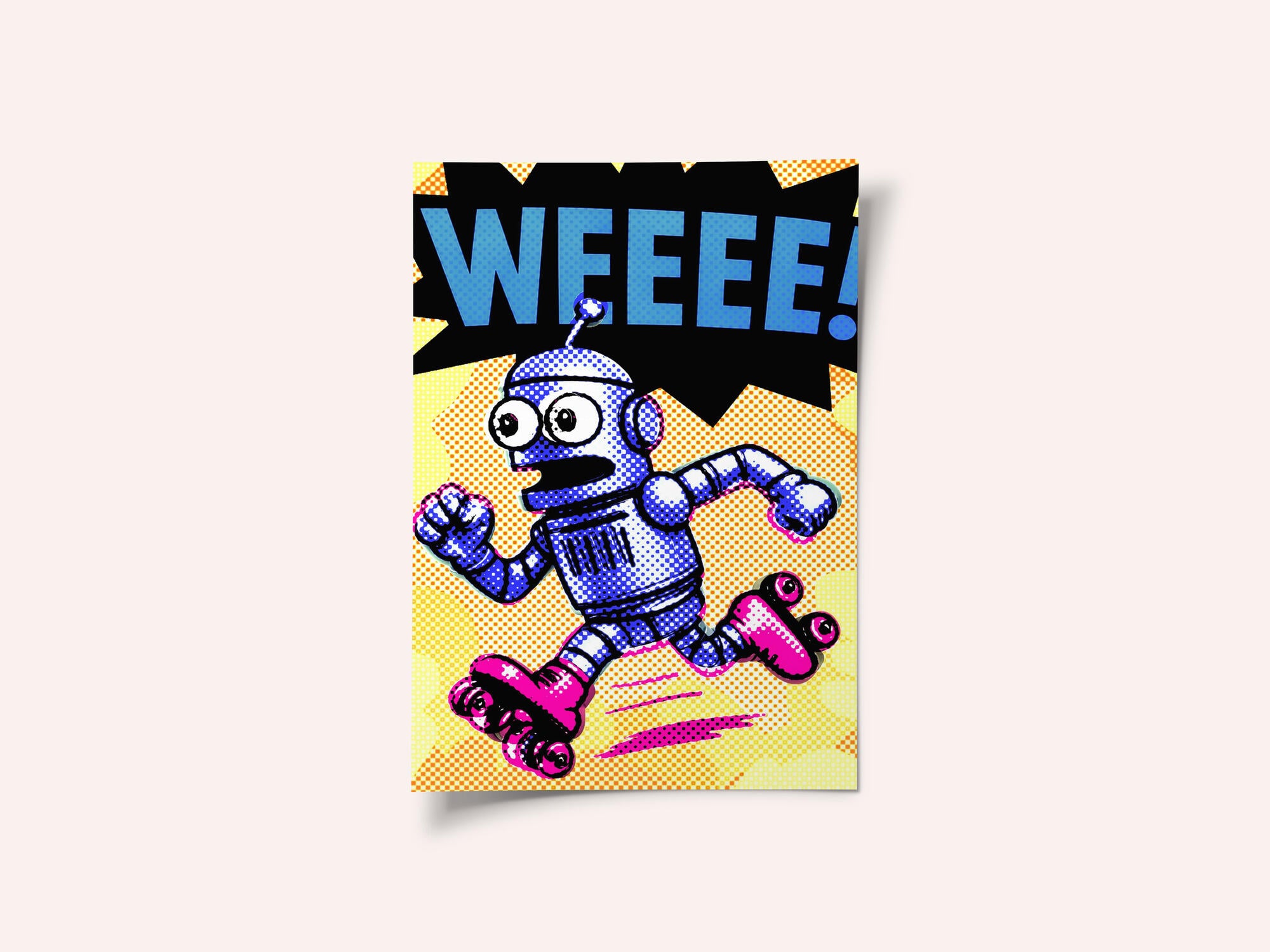 Blue Robot Roller Skates