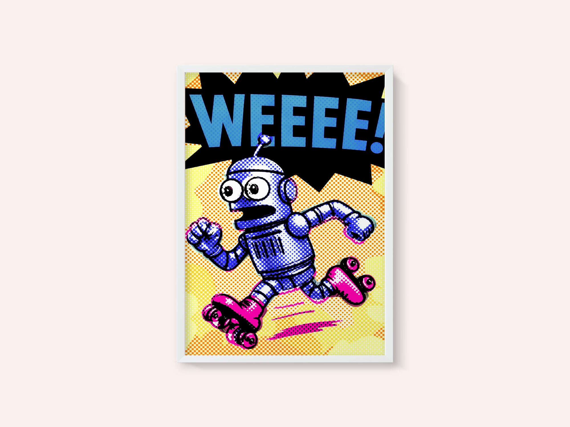 Blue Robot Roller Skates