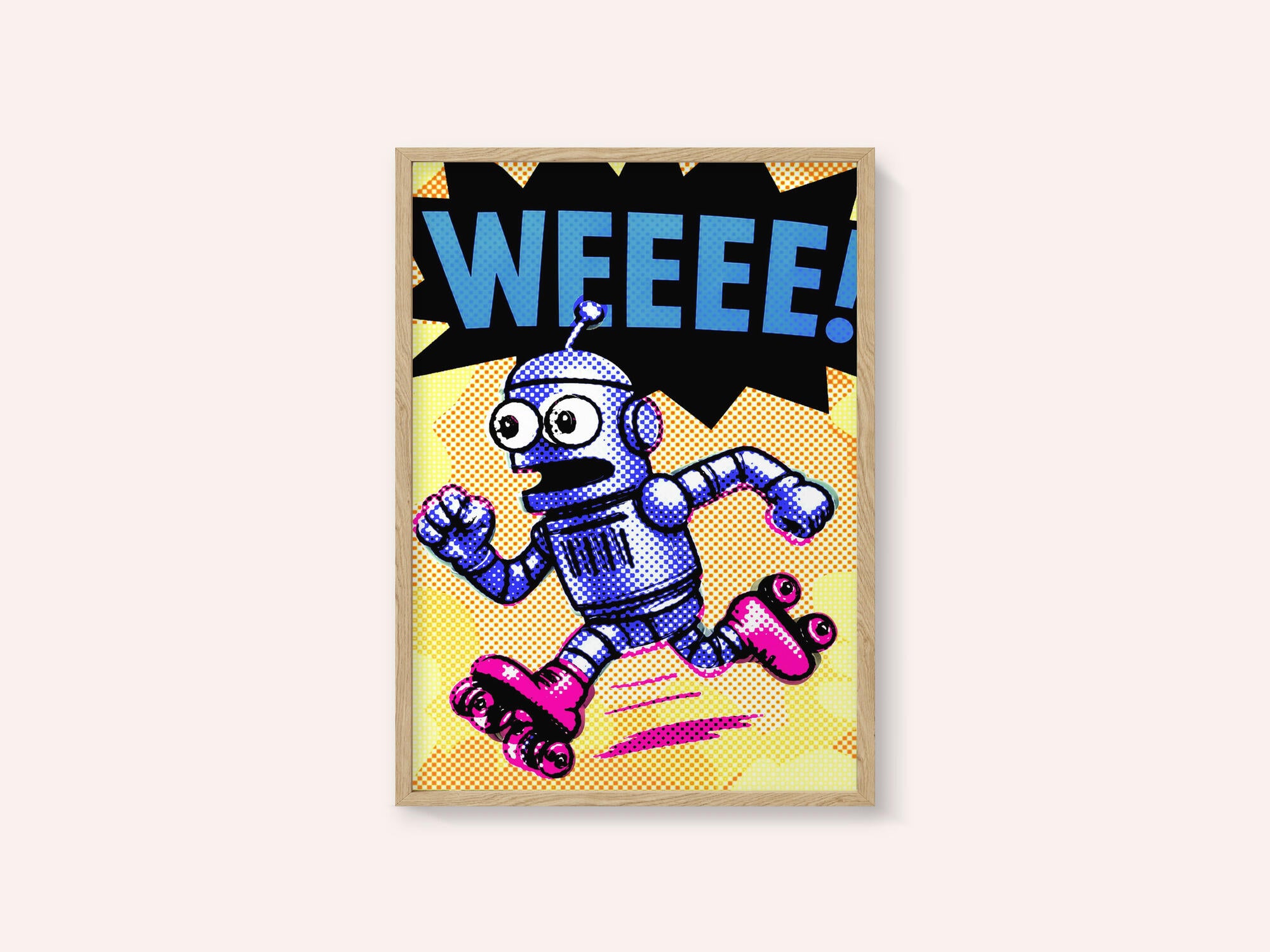 Blue Robot Roller Skates