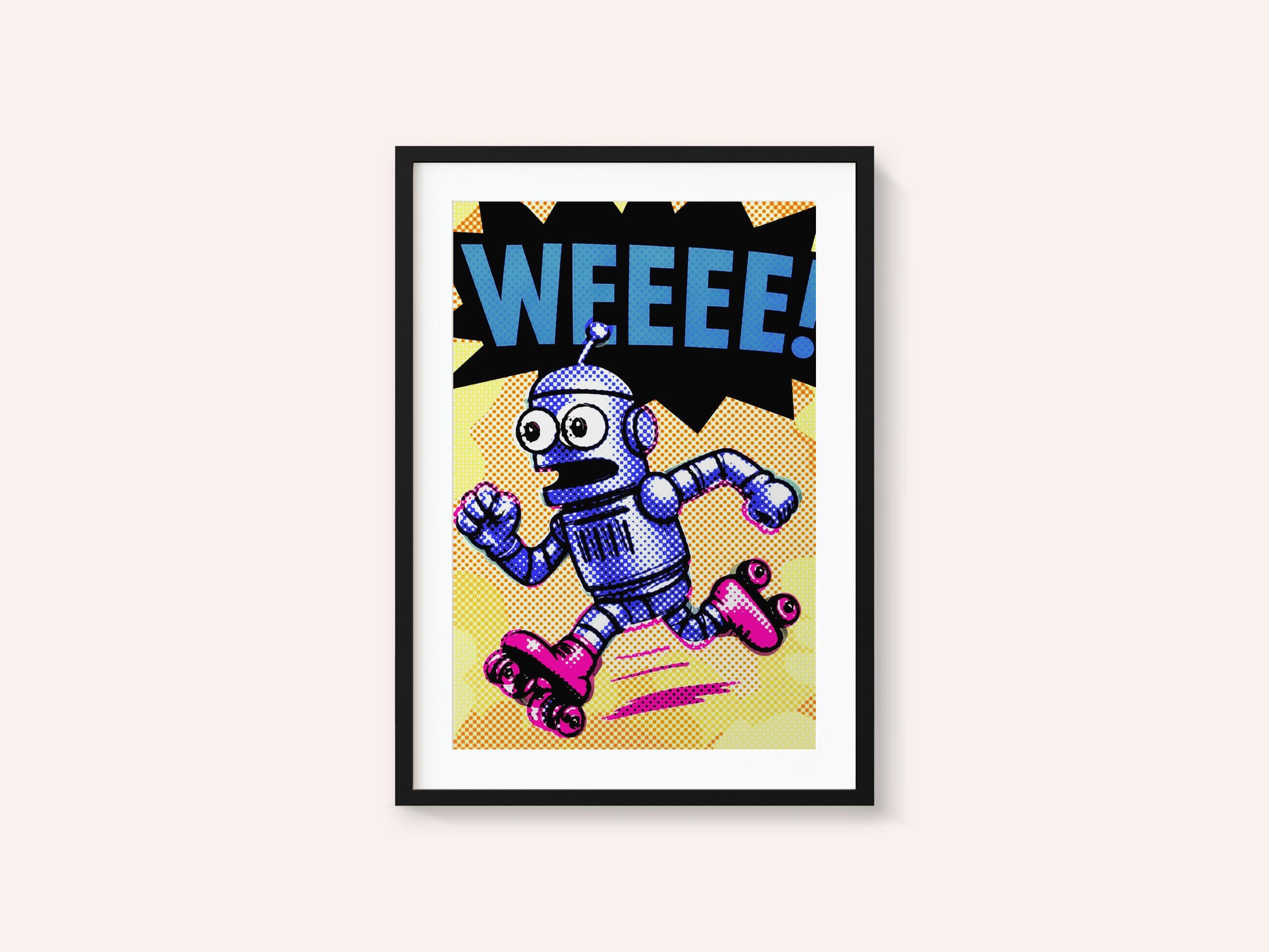 Blue Robot Roller Skates