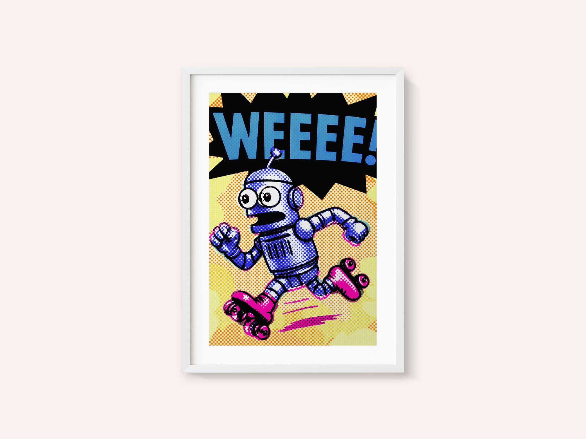 Blue Robot Roller Skates