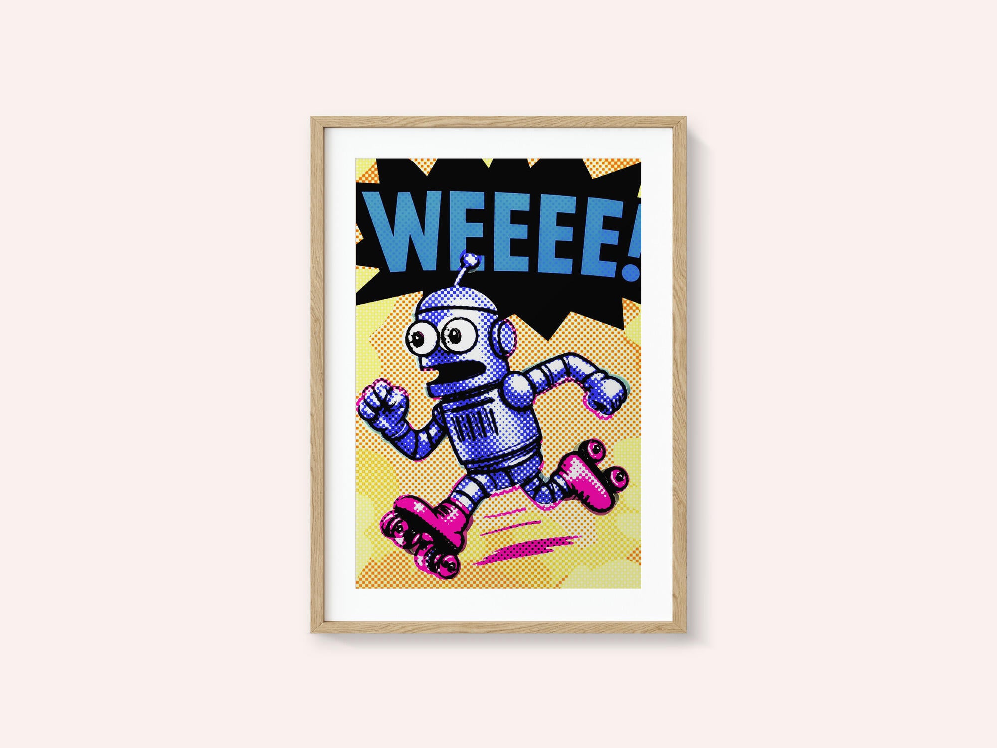 Blue Robot Roller Skates