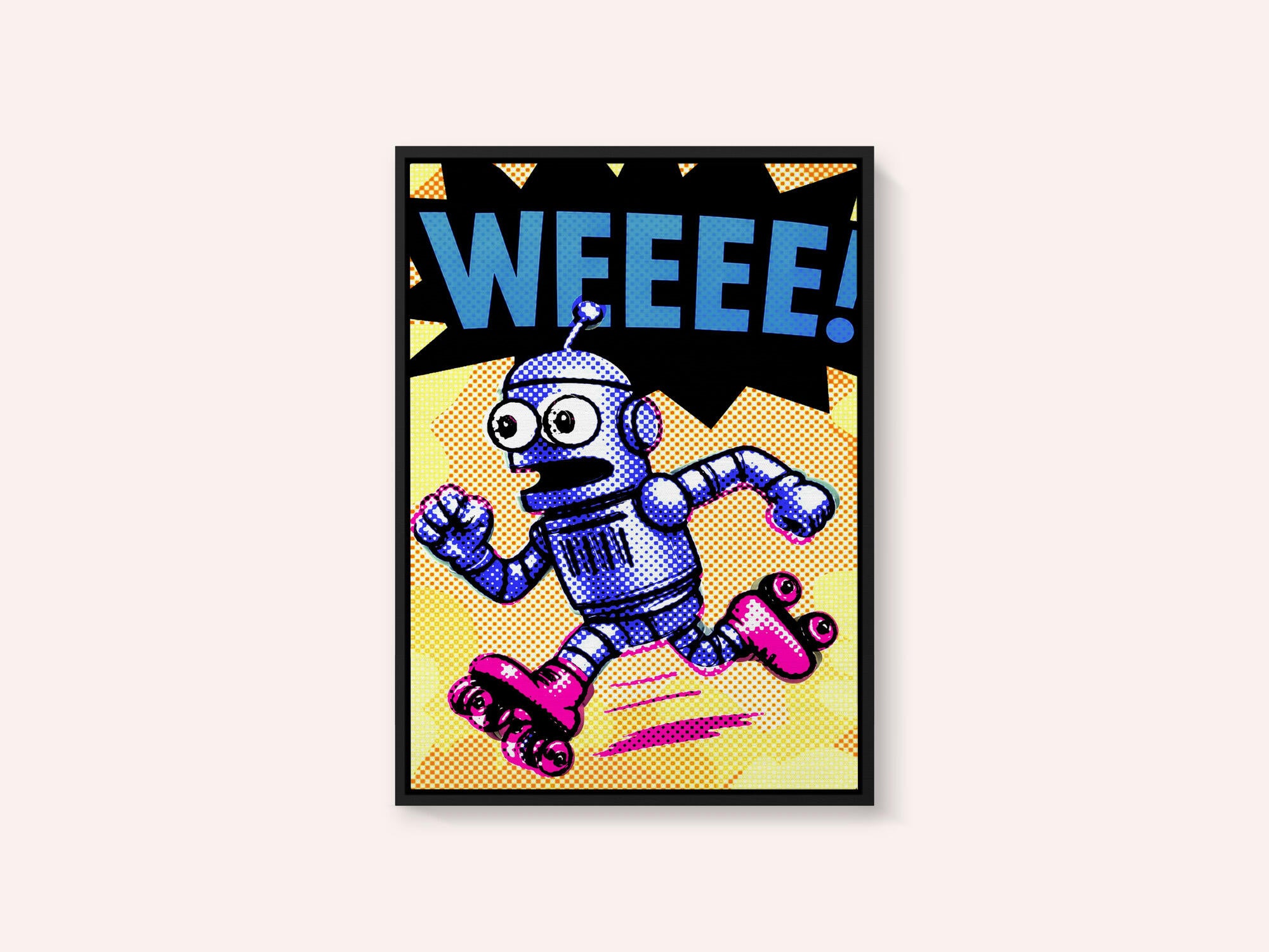 Blue Robot Roller Skates