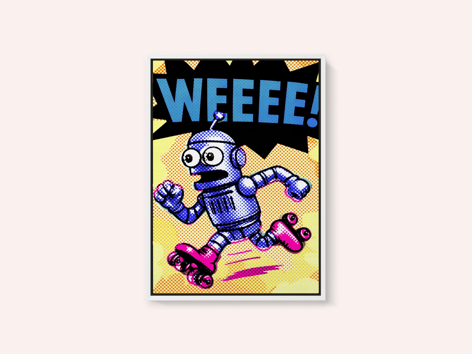 Blue Robot Roller Skates