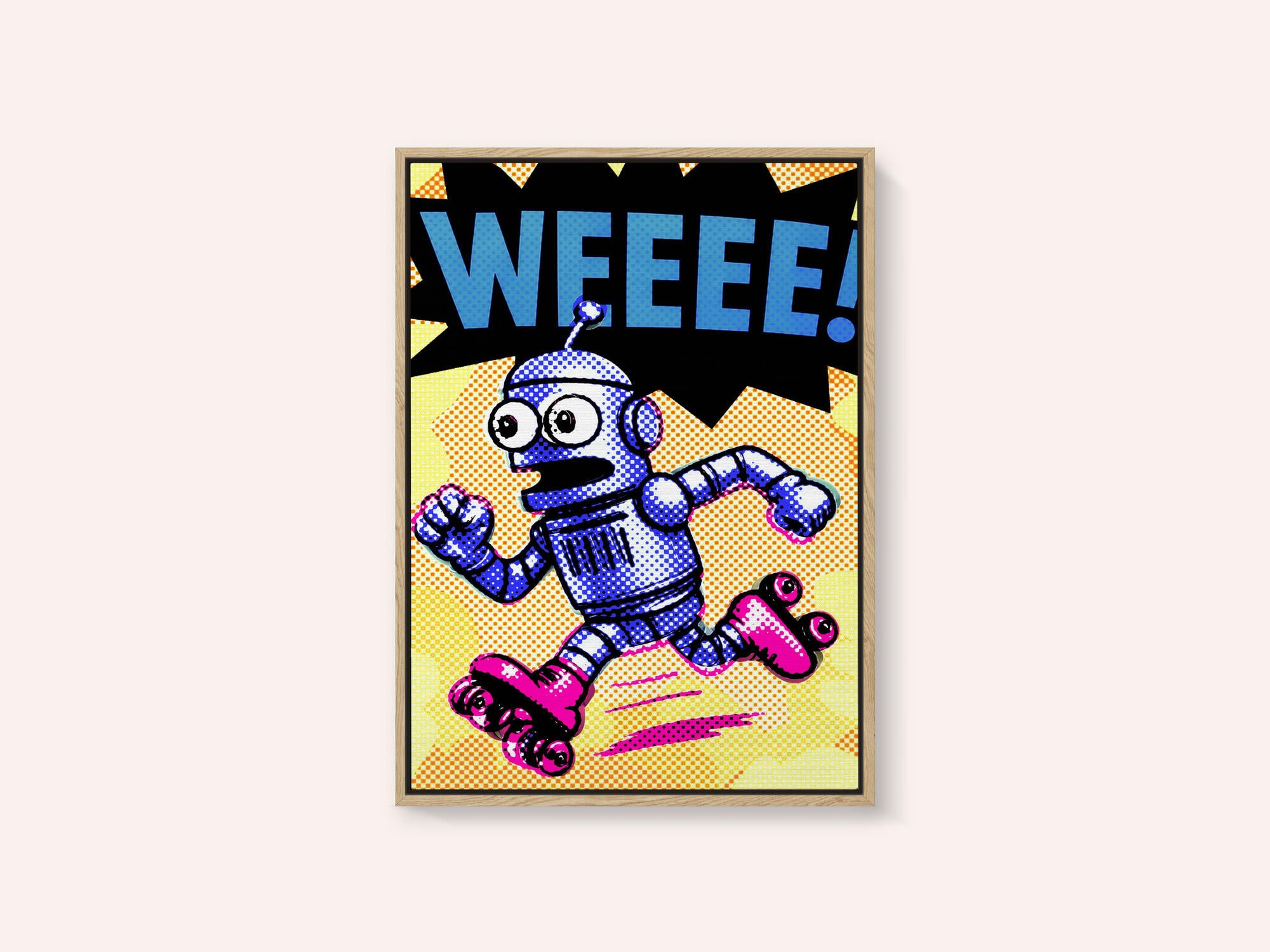 Blue Robot Roller Skates