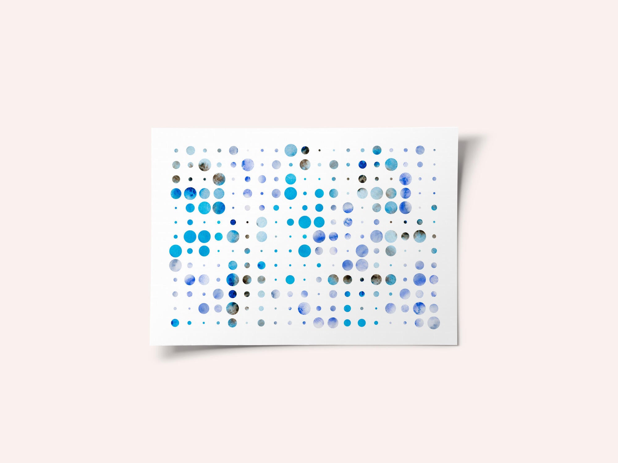 Blue Watercolor Dots