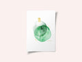Watercolor Green Gold Abstract