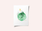 Watercolor Green Gold Abstract