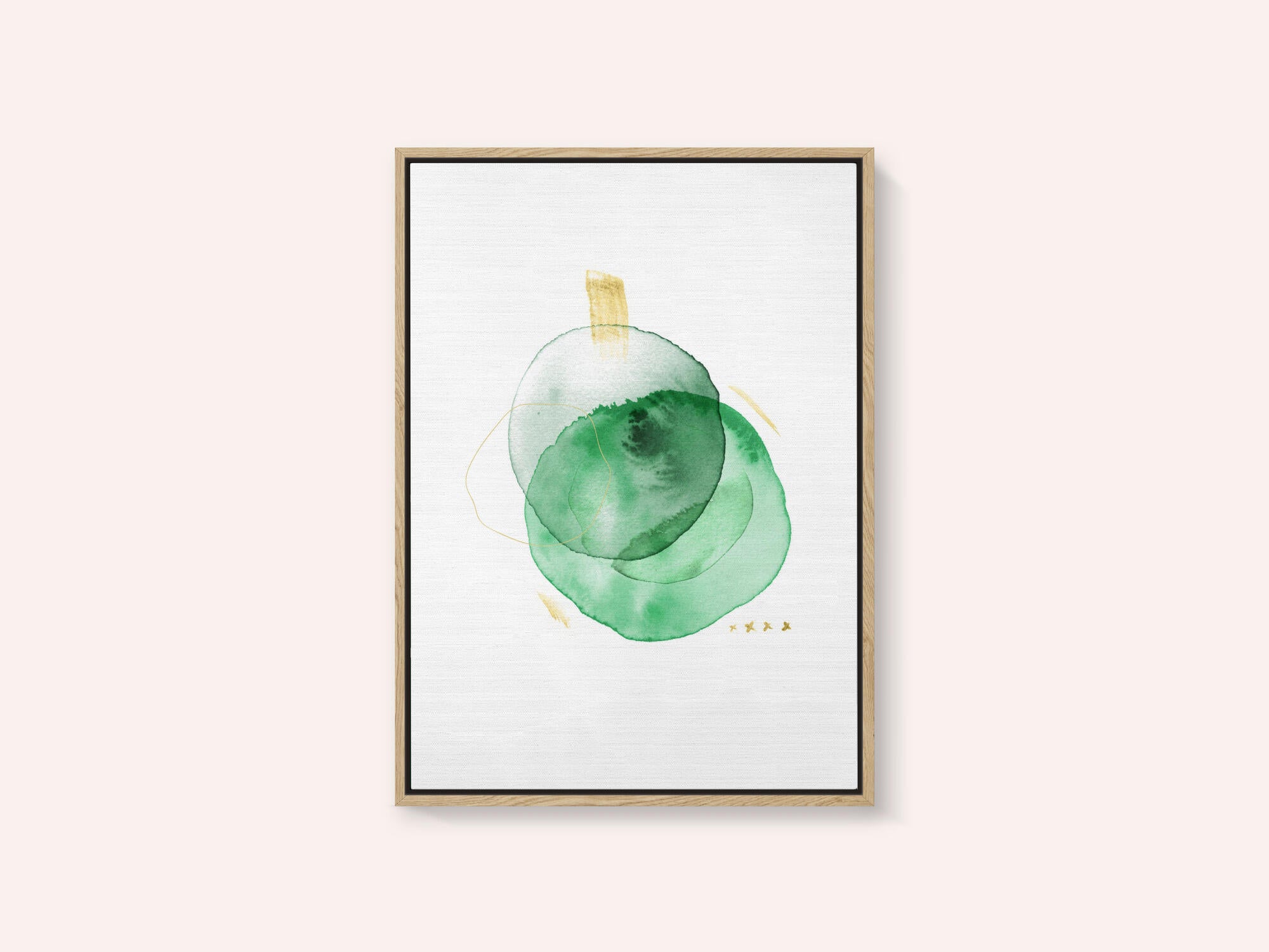 Watercolor Green Gold Abstract