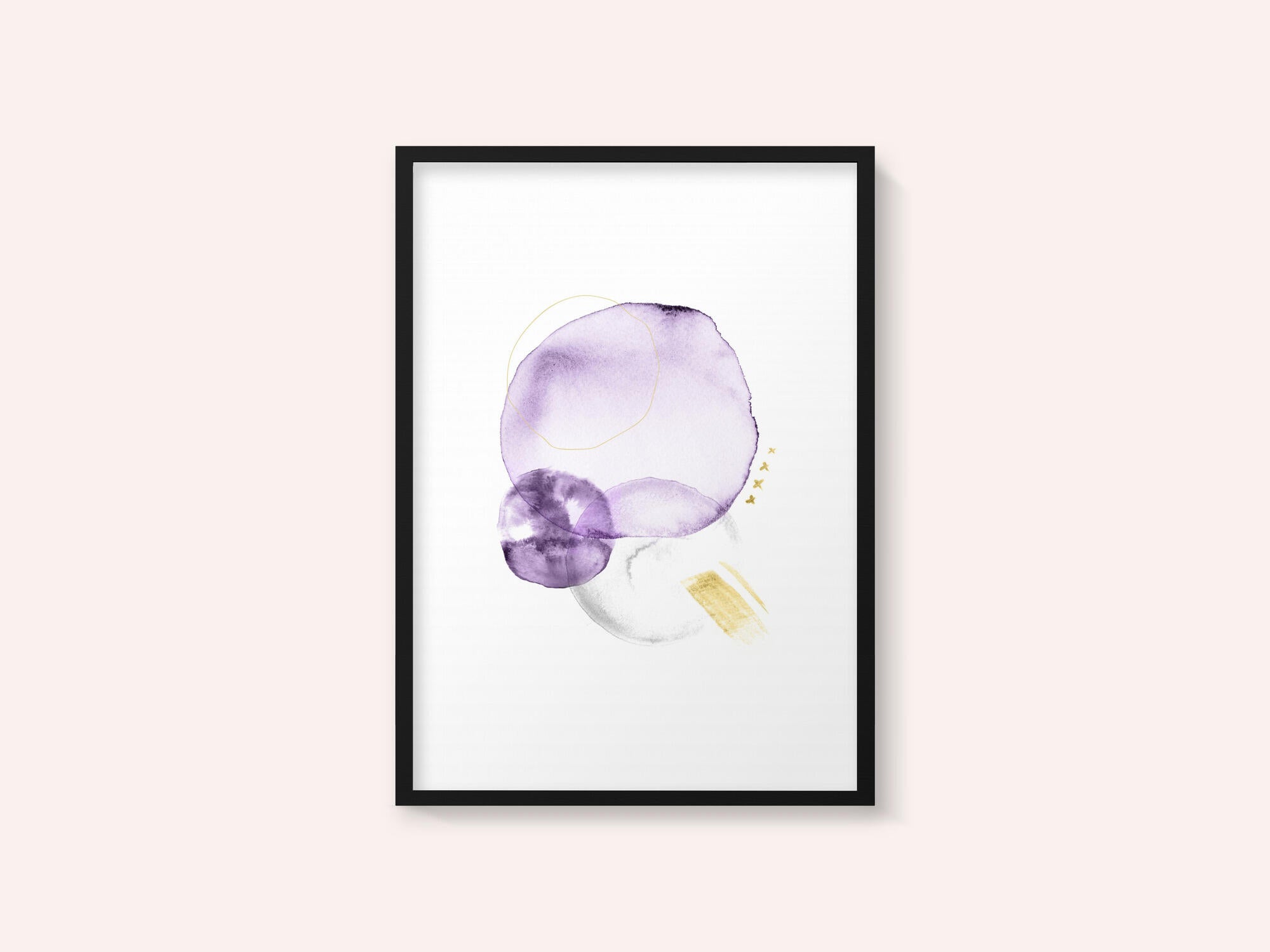 Purple Gold Abstract Shapes