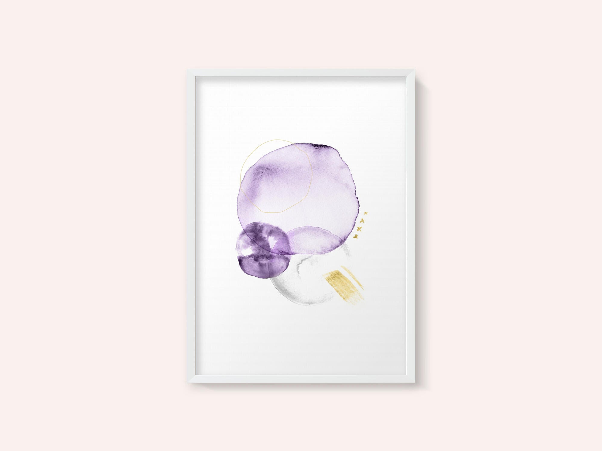 Purple Gold Abstract Shapes