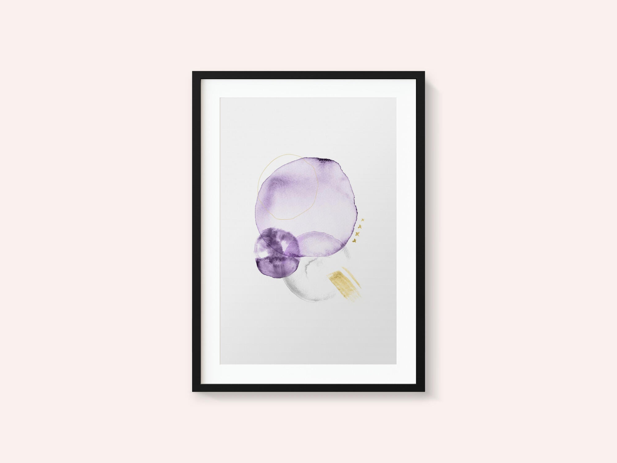 Purple Gold Abstract Shapes