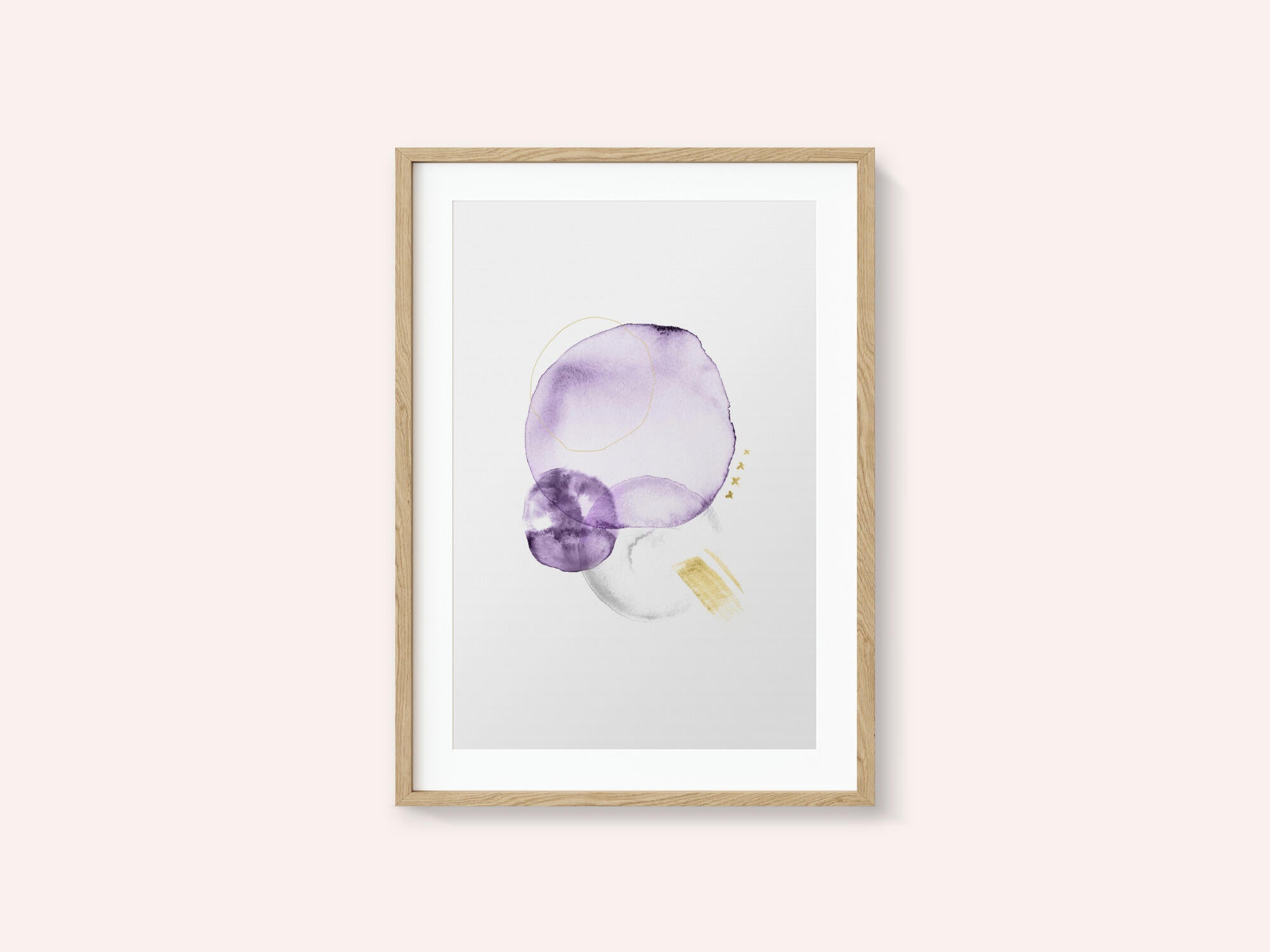 Purple Gold Abstract Shapes