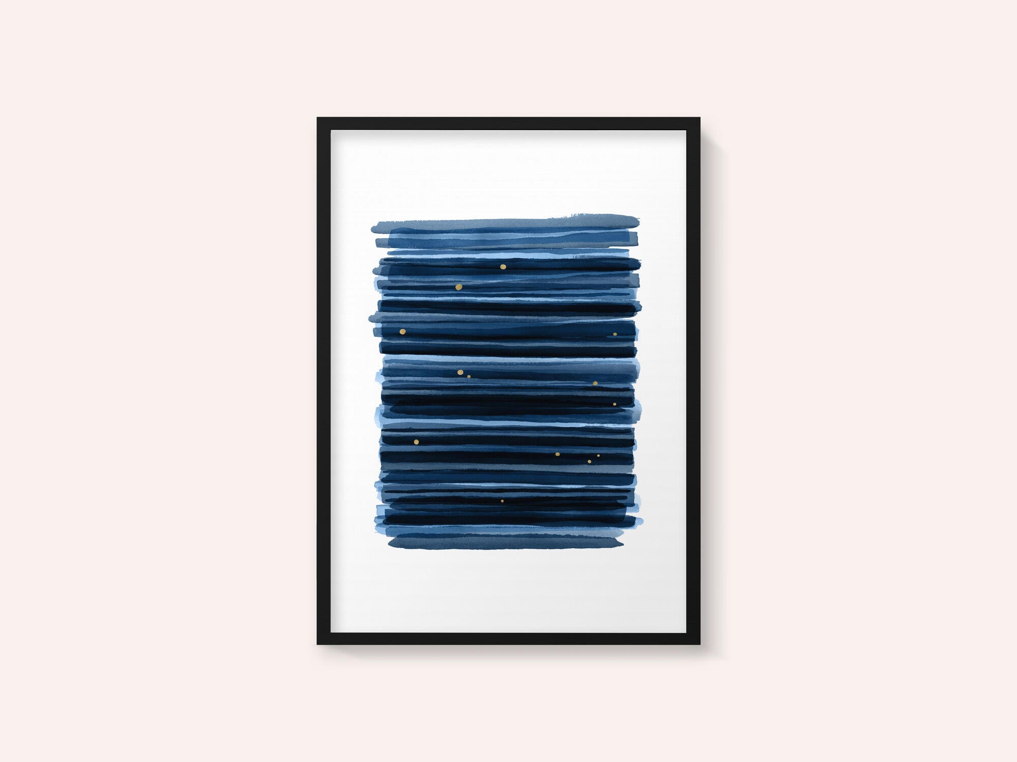 Midnight Blue Gold Strokes