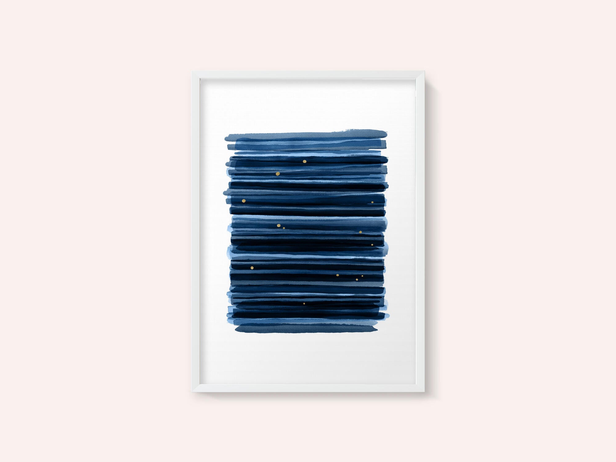 Midnight Blue Gold Strokes