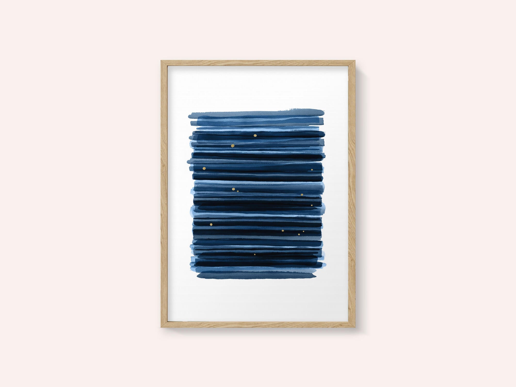 Midnight Blue Gold Strokes