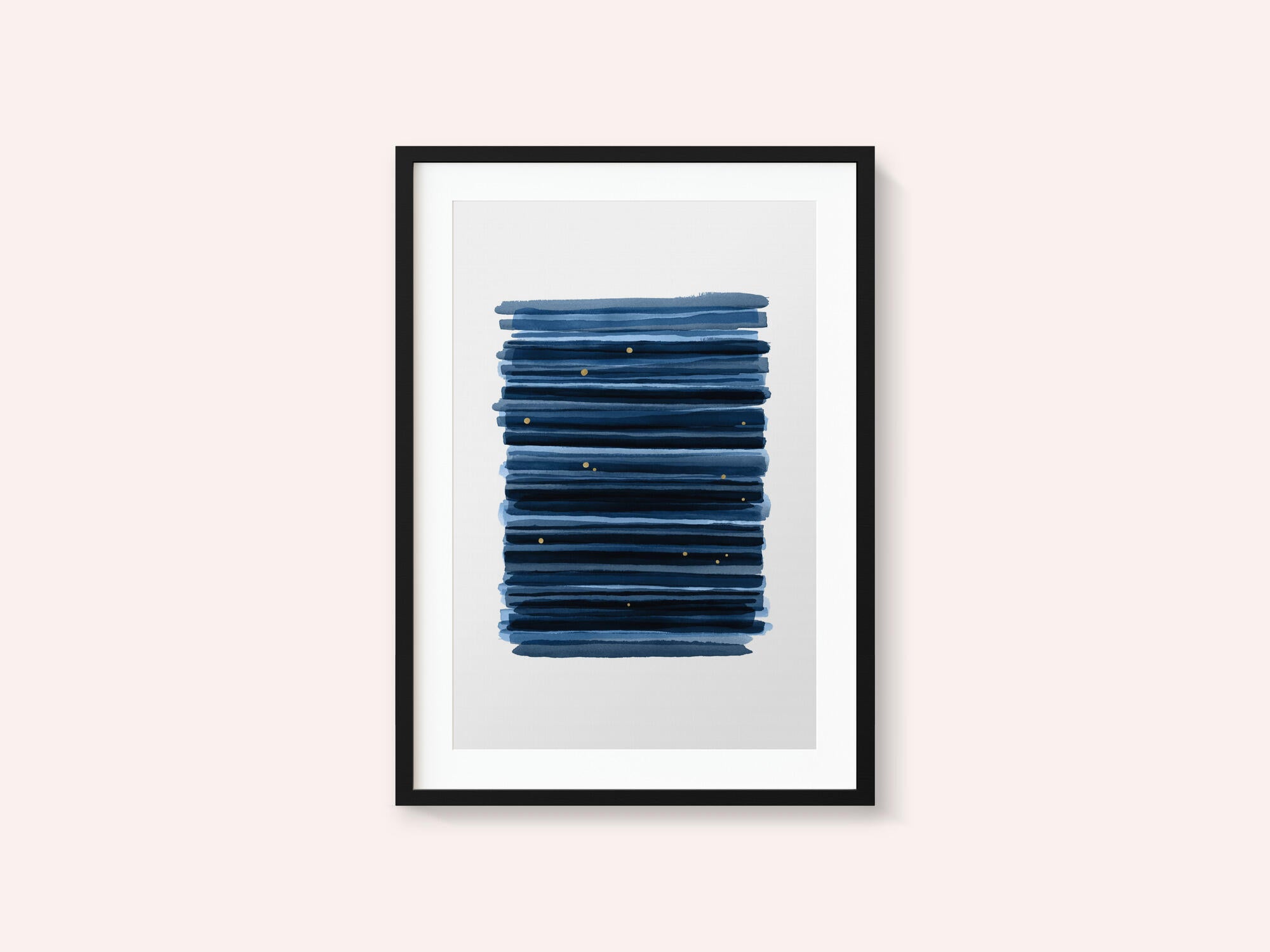 Midnight Blue Gold Strokes
