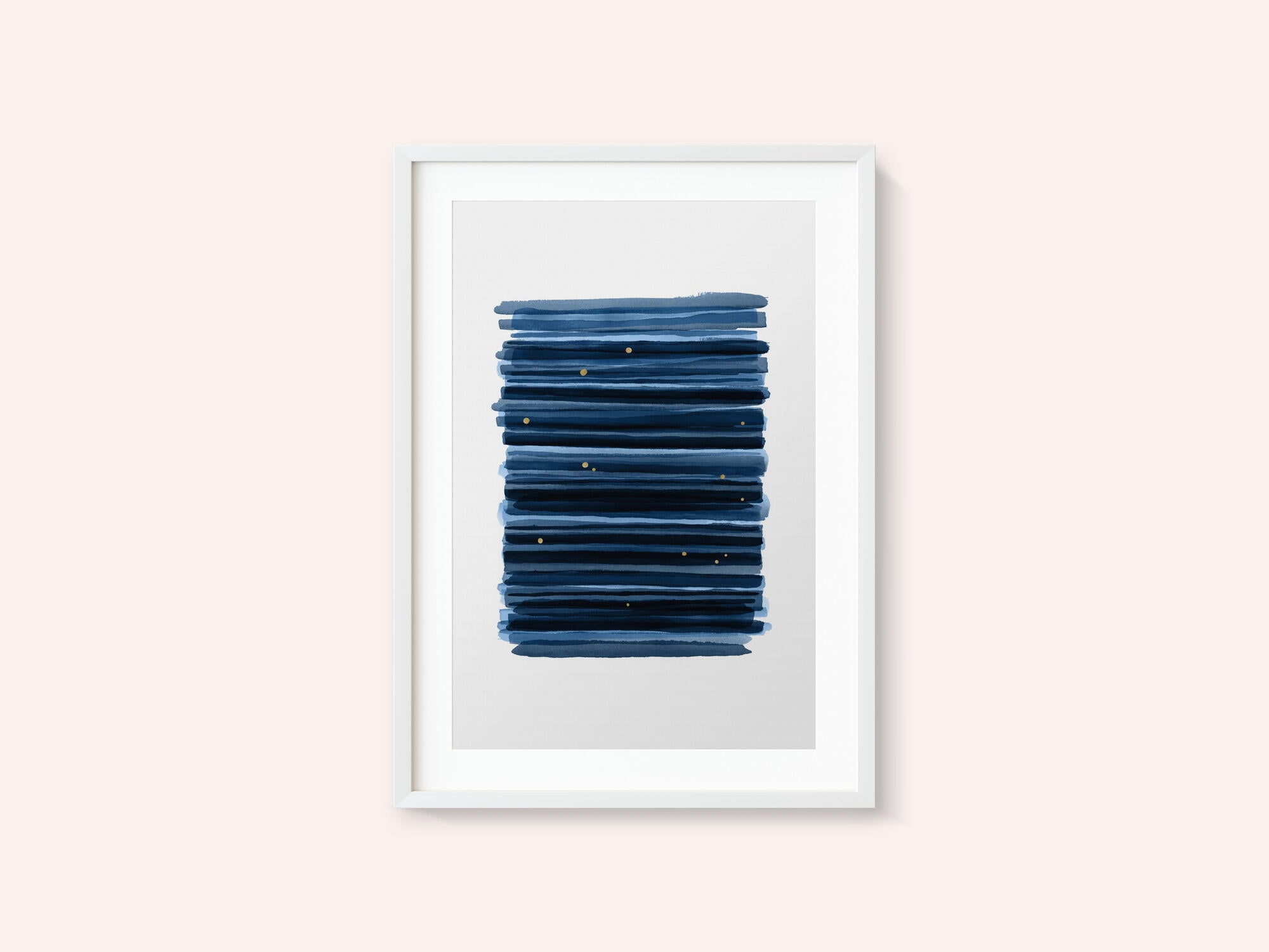 Midnight Blue Gold Strokes