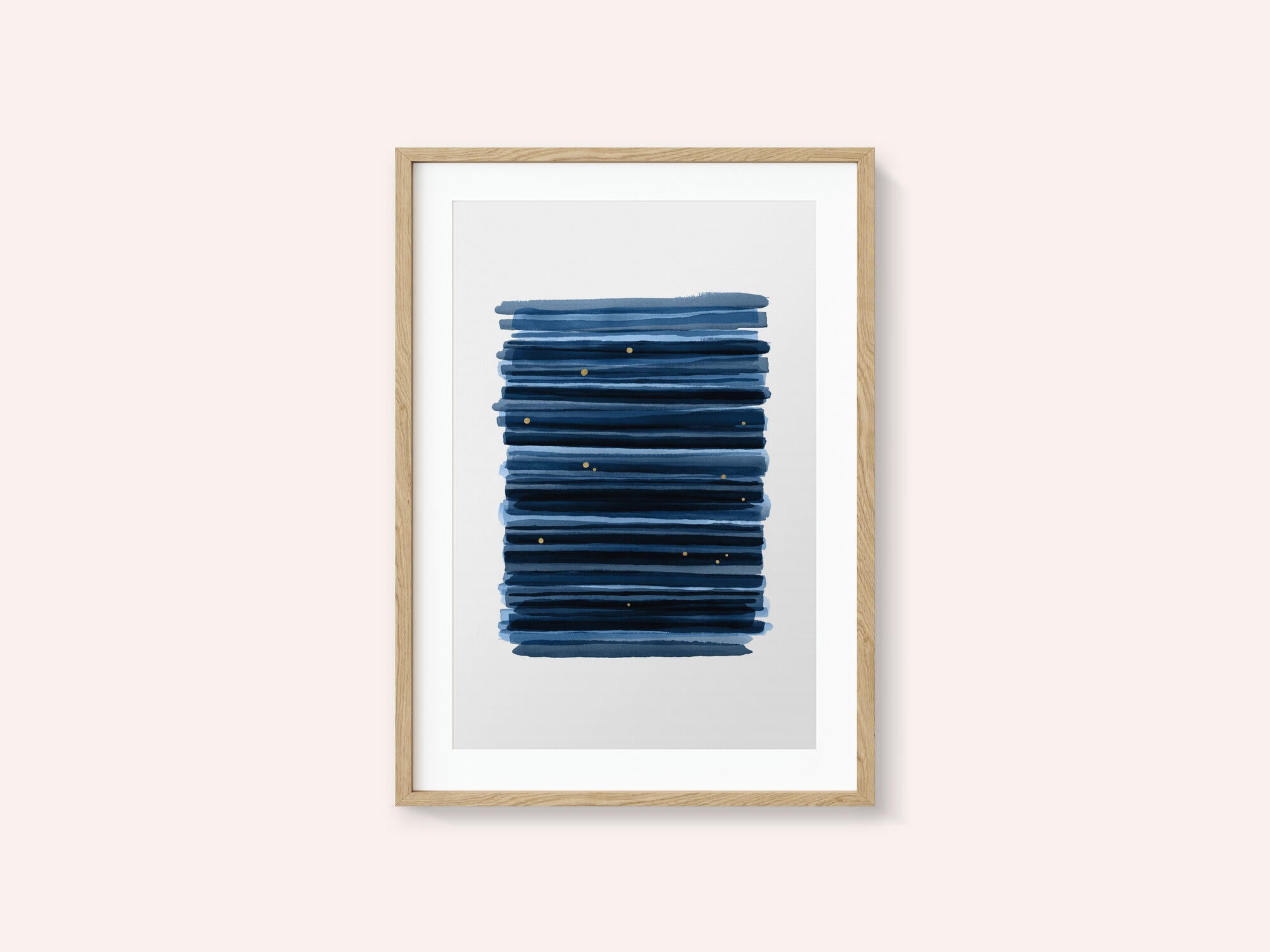 Midnight Blue Gold Strokes