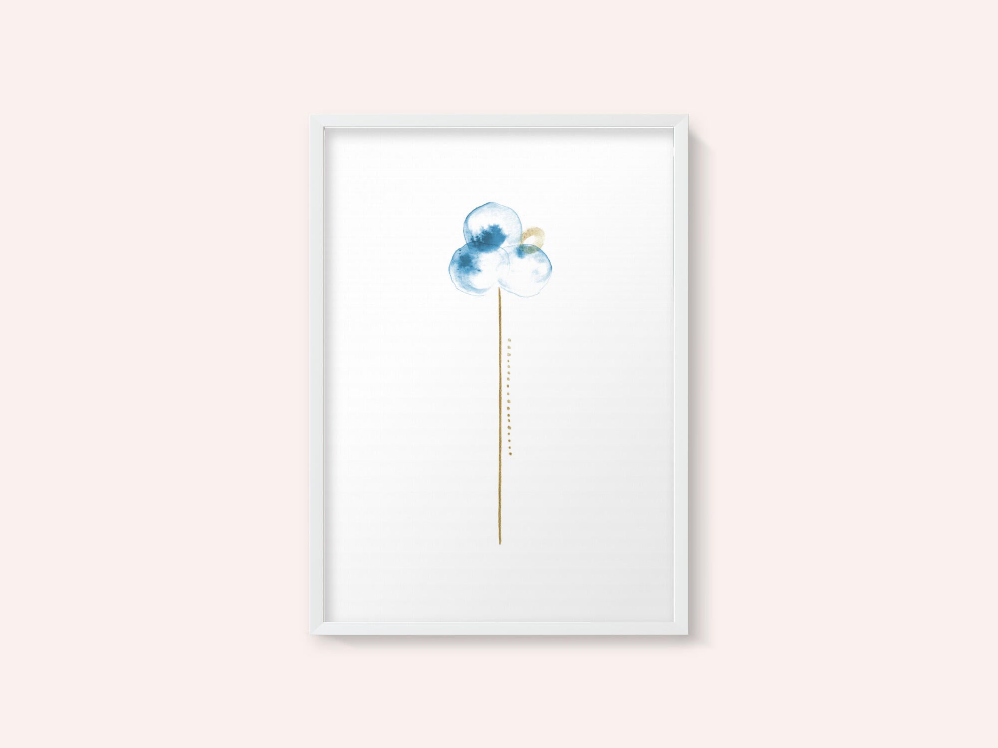 Blue Watercolor Bloom