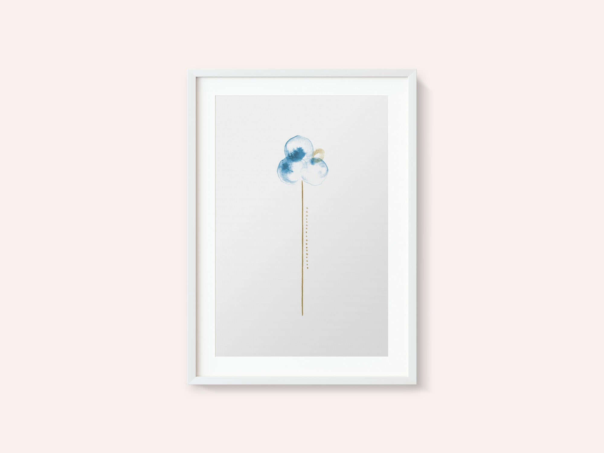 Blue Watercolor Bloom