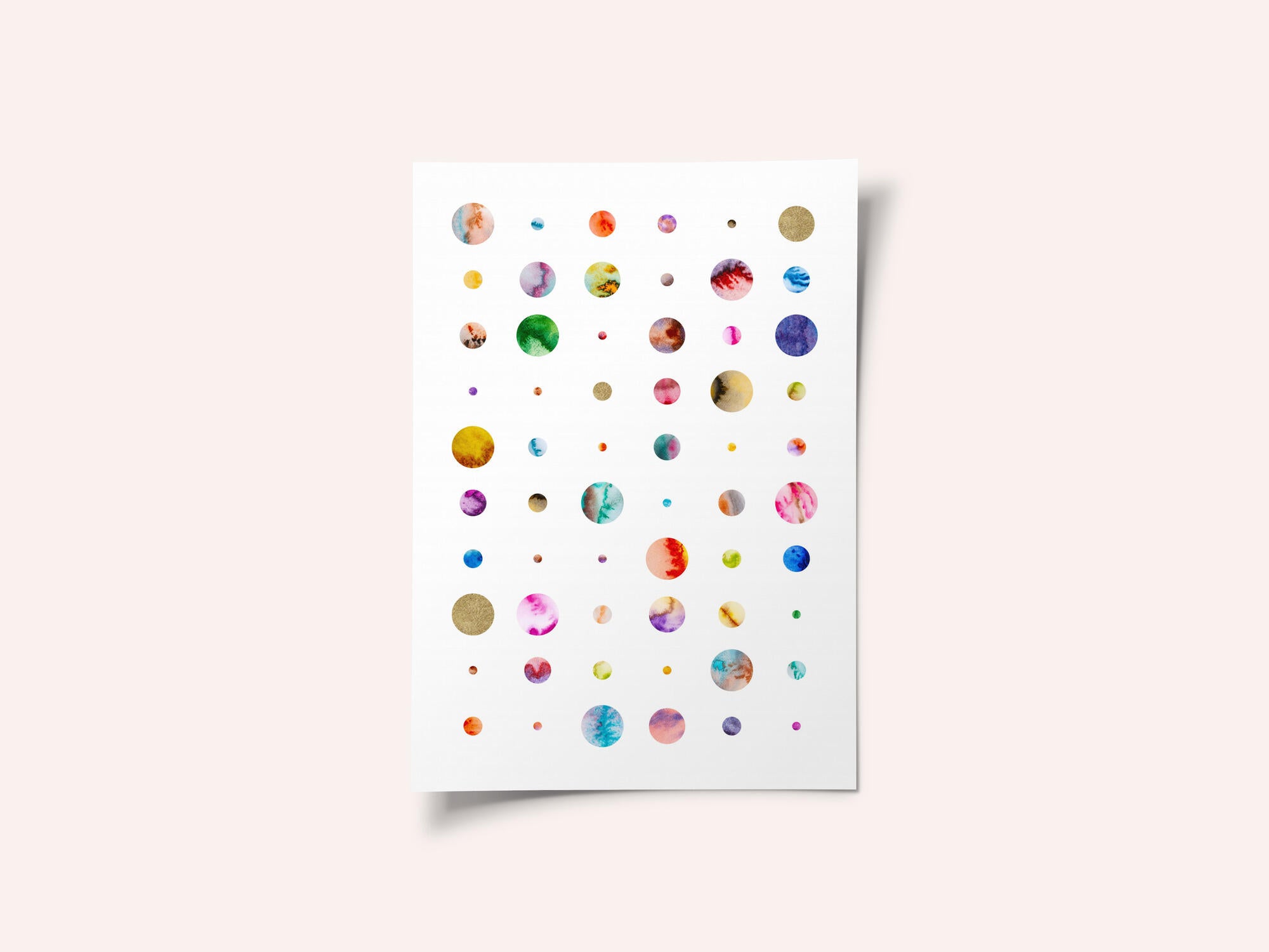 Colorful Watercolor Planets