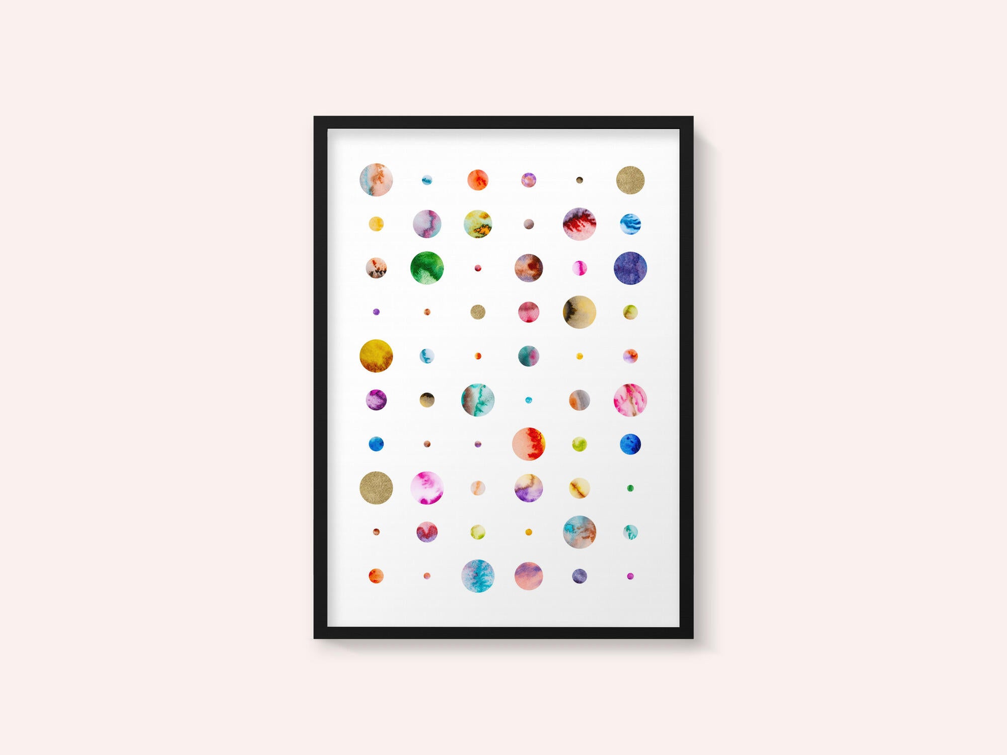 Colorful Watercolor Planets