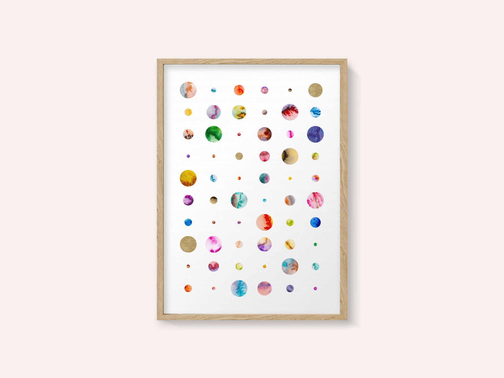 Colorful Watercolor Planets