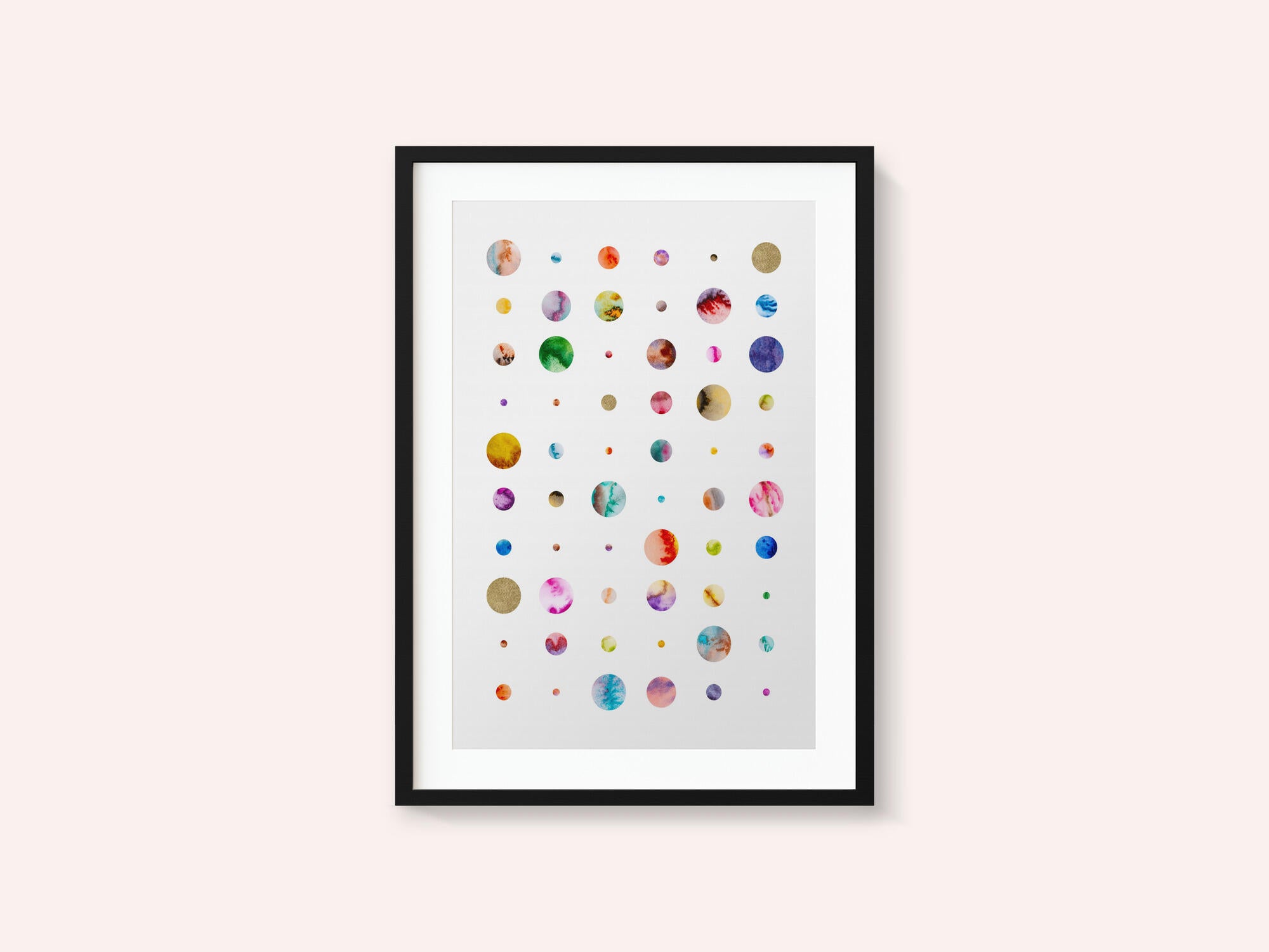 Colorful Watercolor Planets