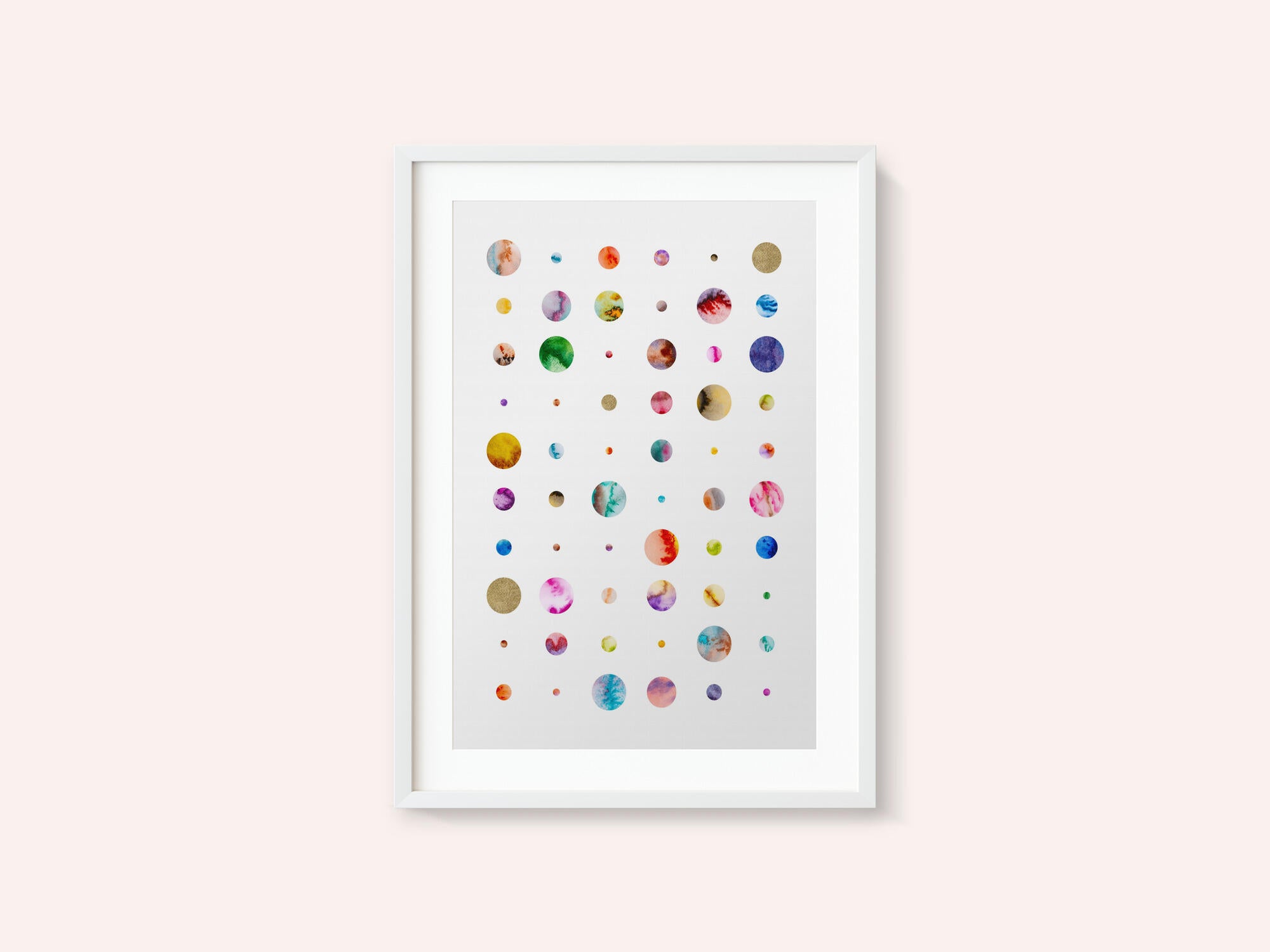 Colorful Watercolor Planets