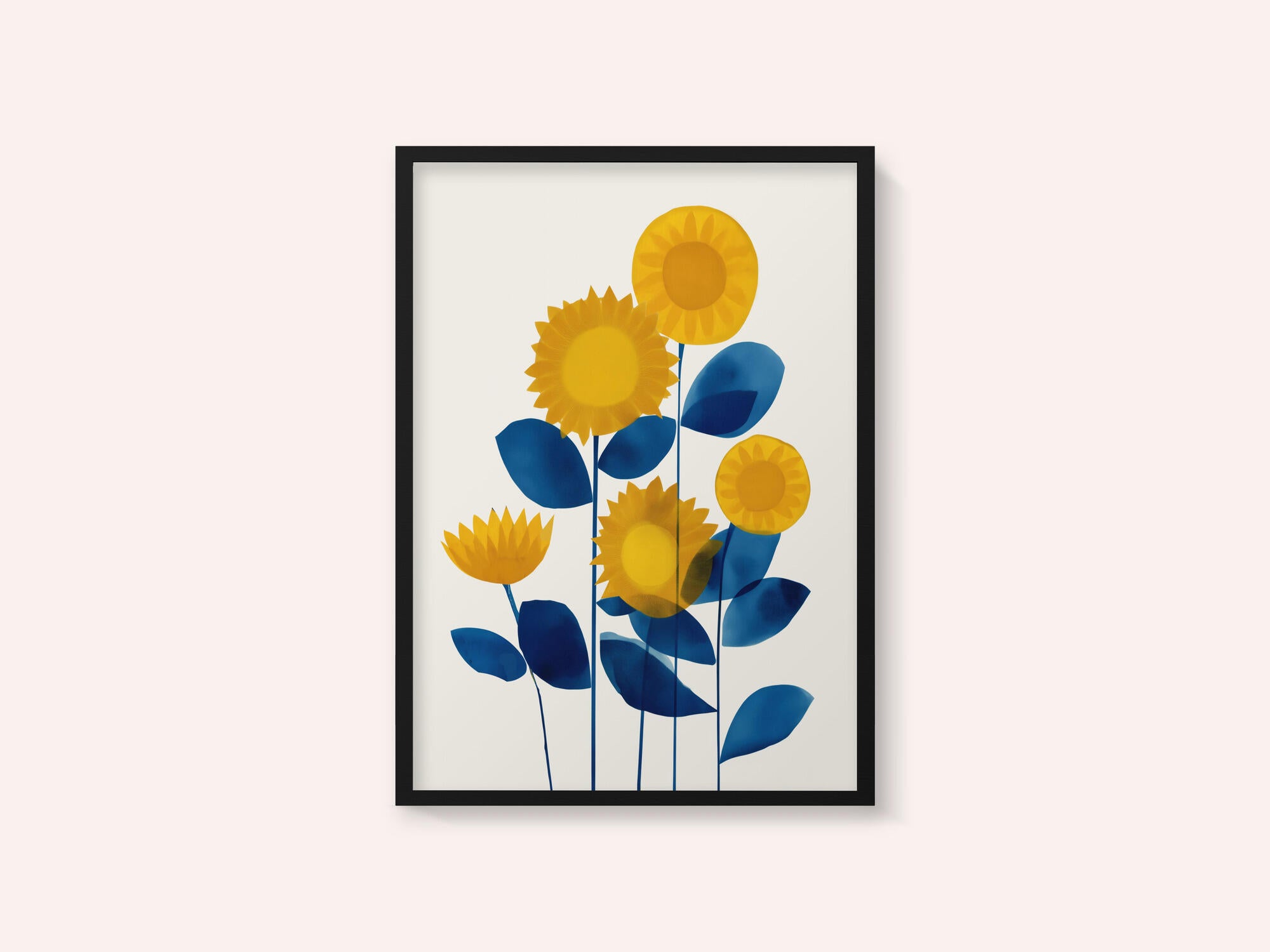 Blue and Yellow Sunflowers
