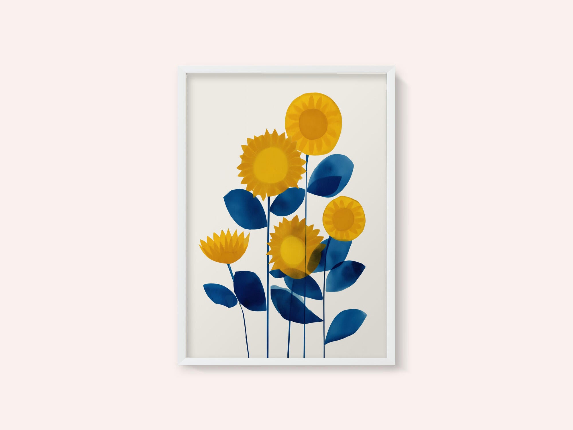 Blue and Yellow Sunflowers