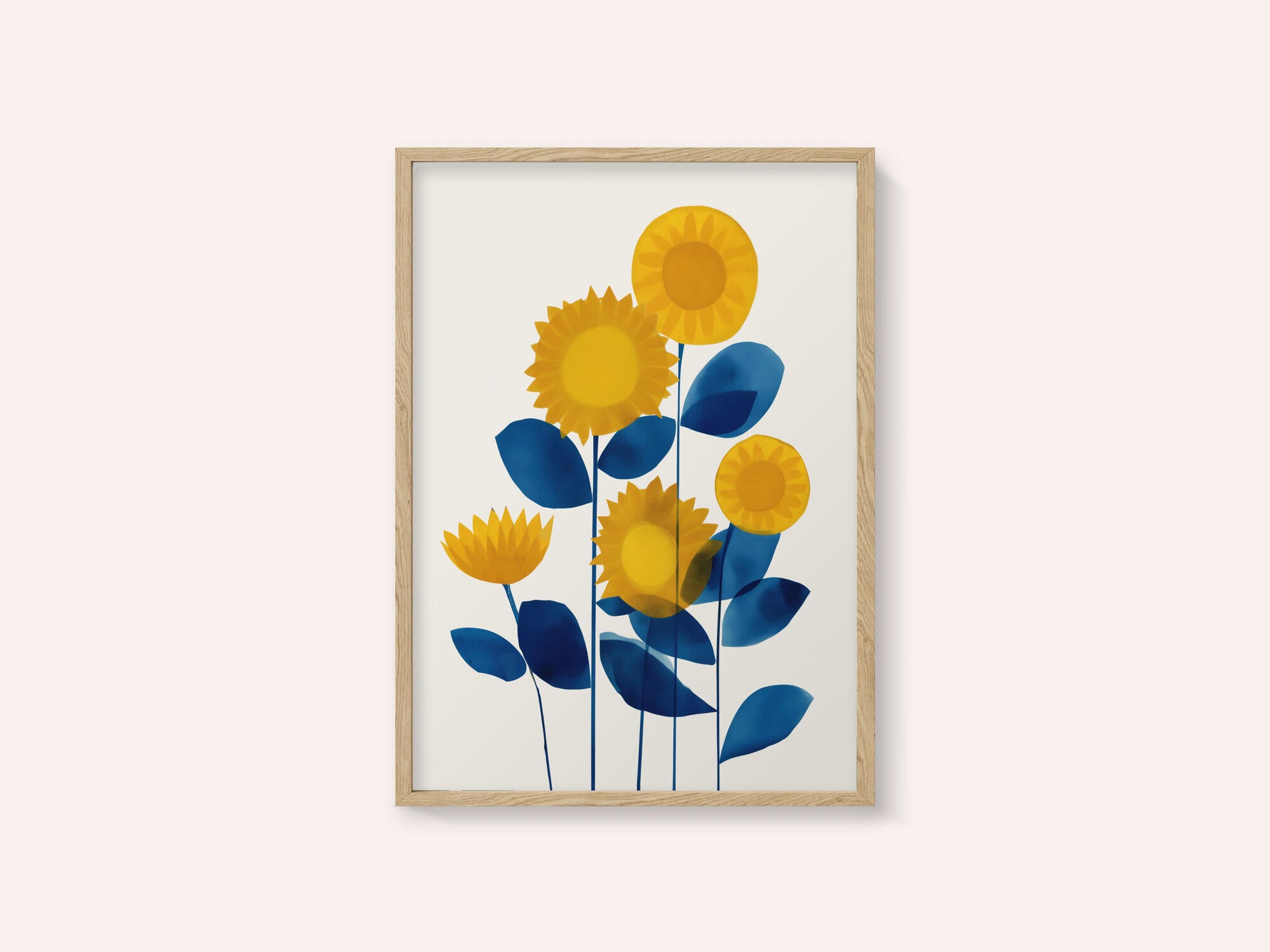 Blue and Yellow Sunflowers