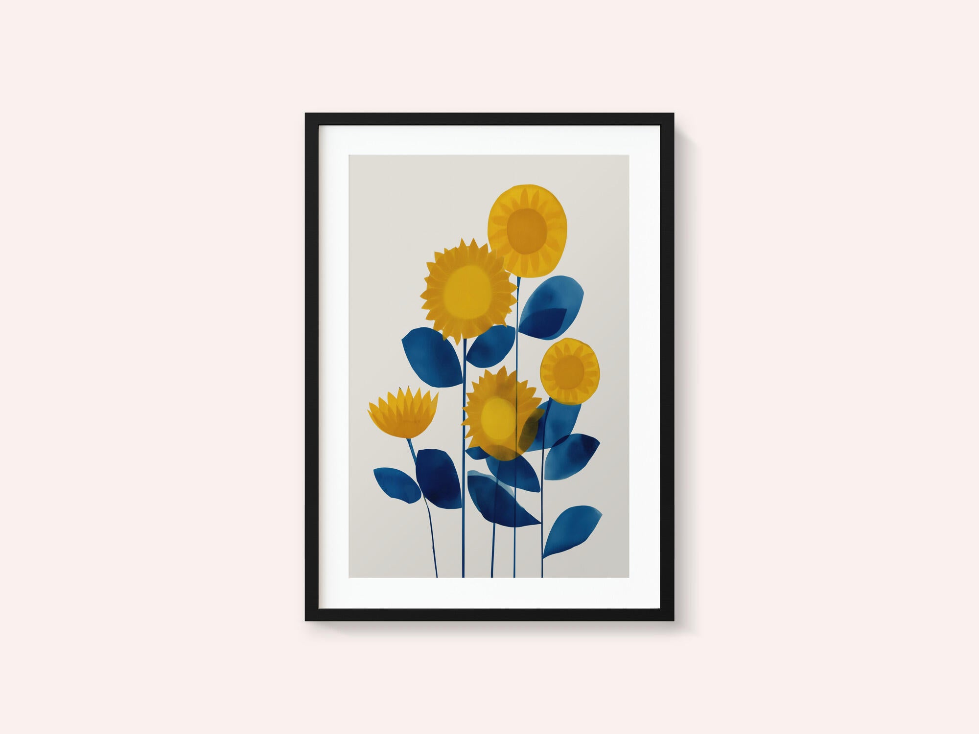 Blue and Yellow Sunflowers