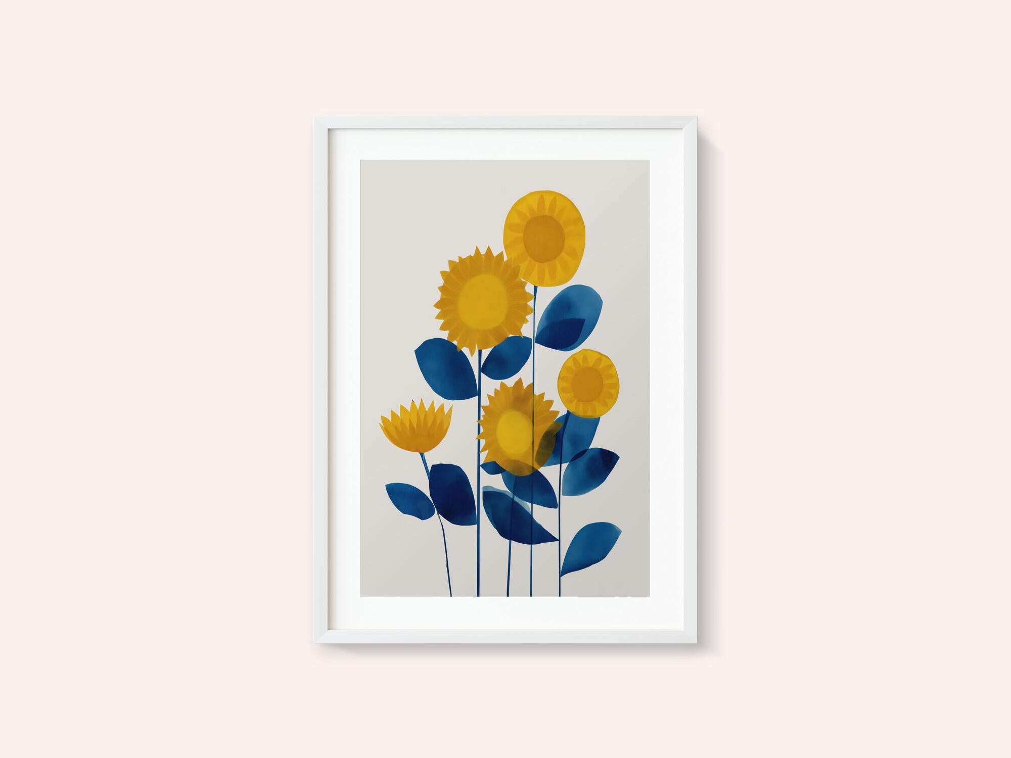 Blue and Yellow Sunflowers