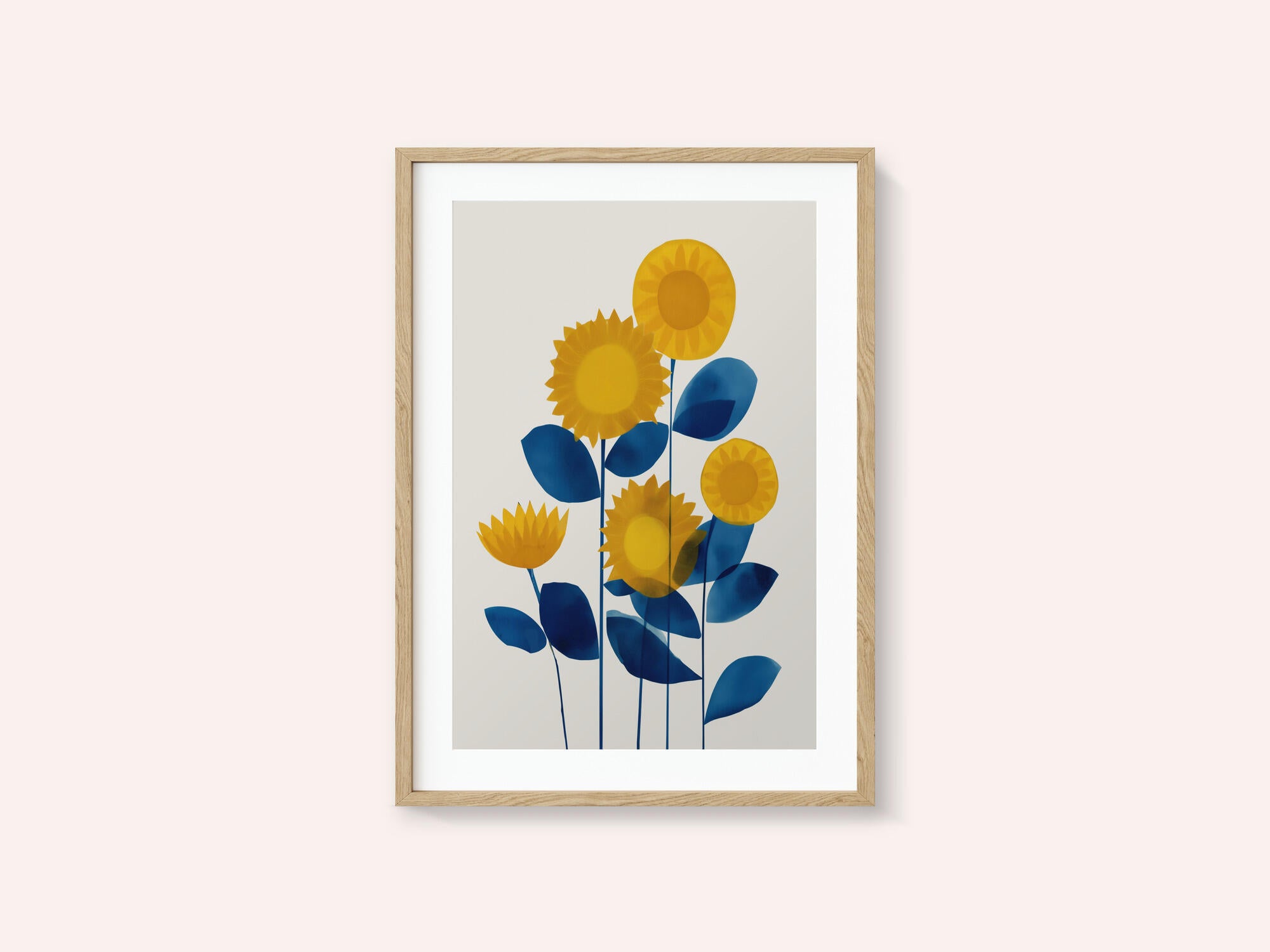 Blue and Yellow Sunflowers