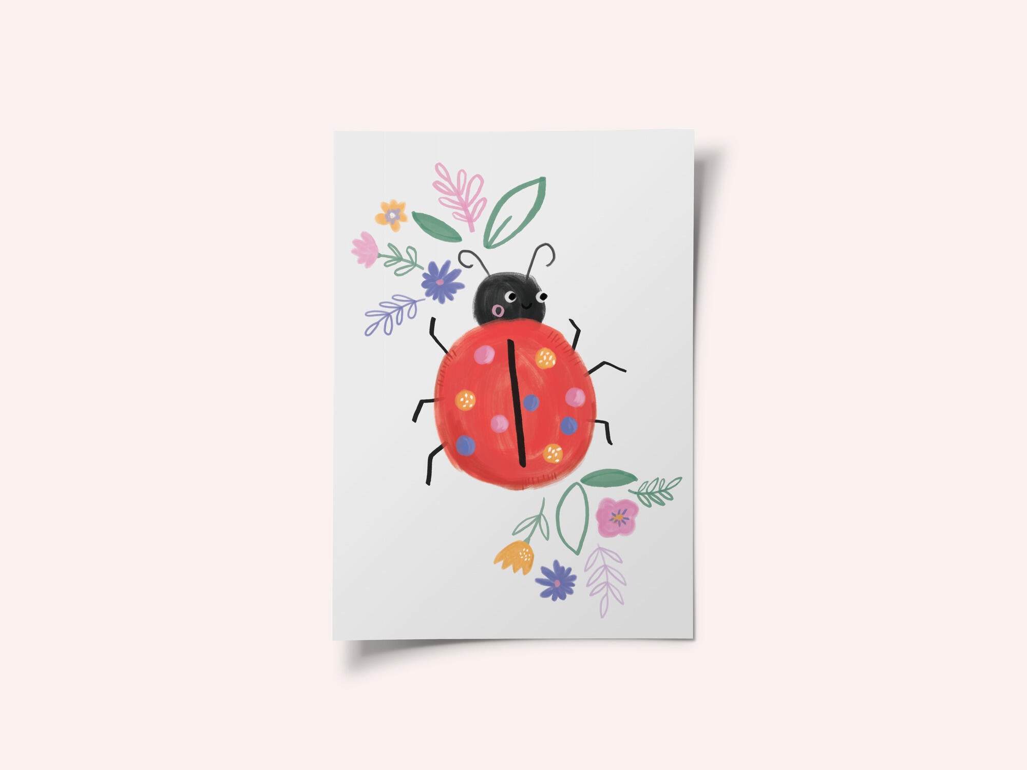 Cute Ladybug Flowers