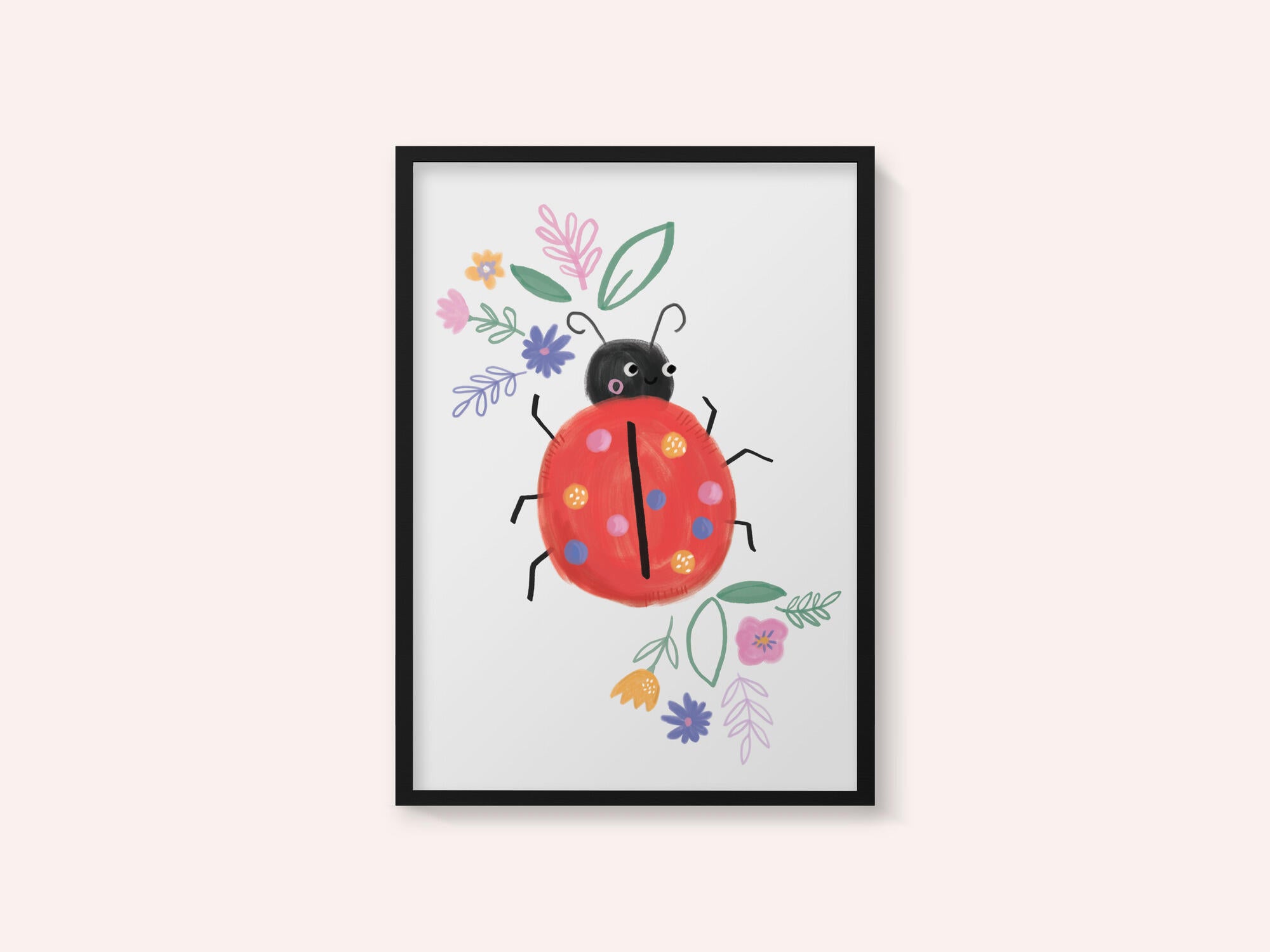 Cute Ladybug Flowers