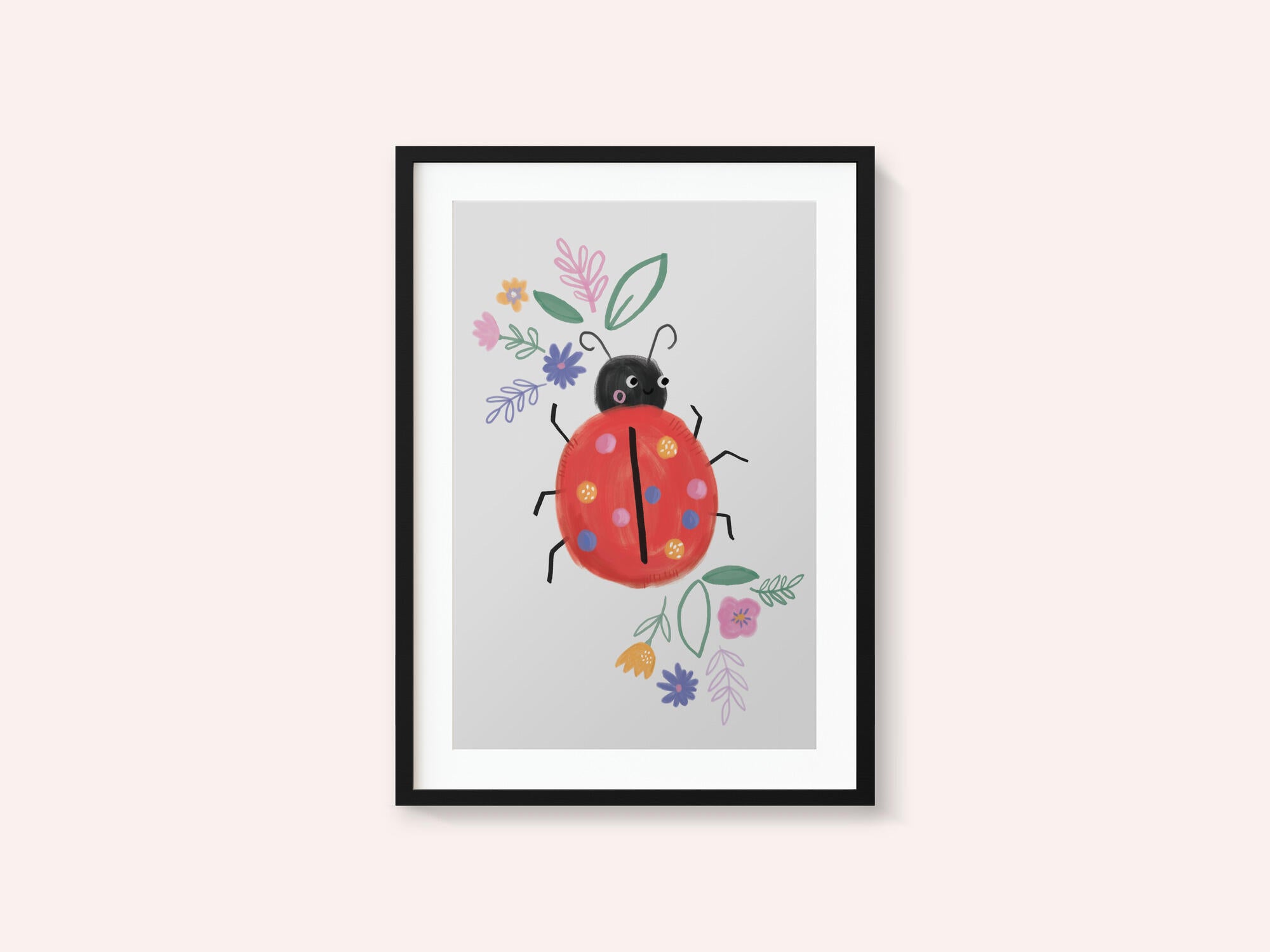 Cute Ladybug Flowers