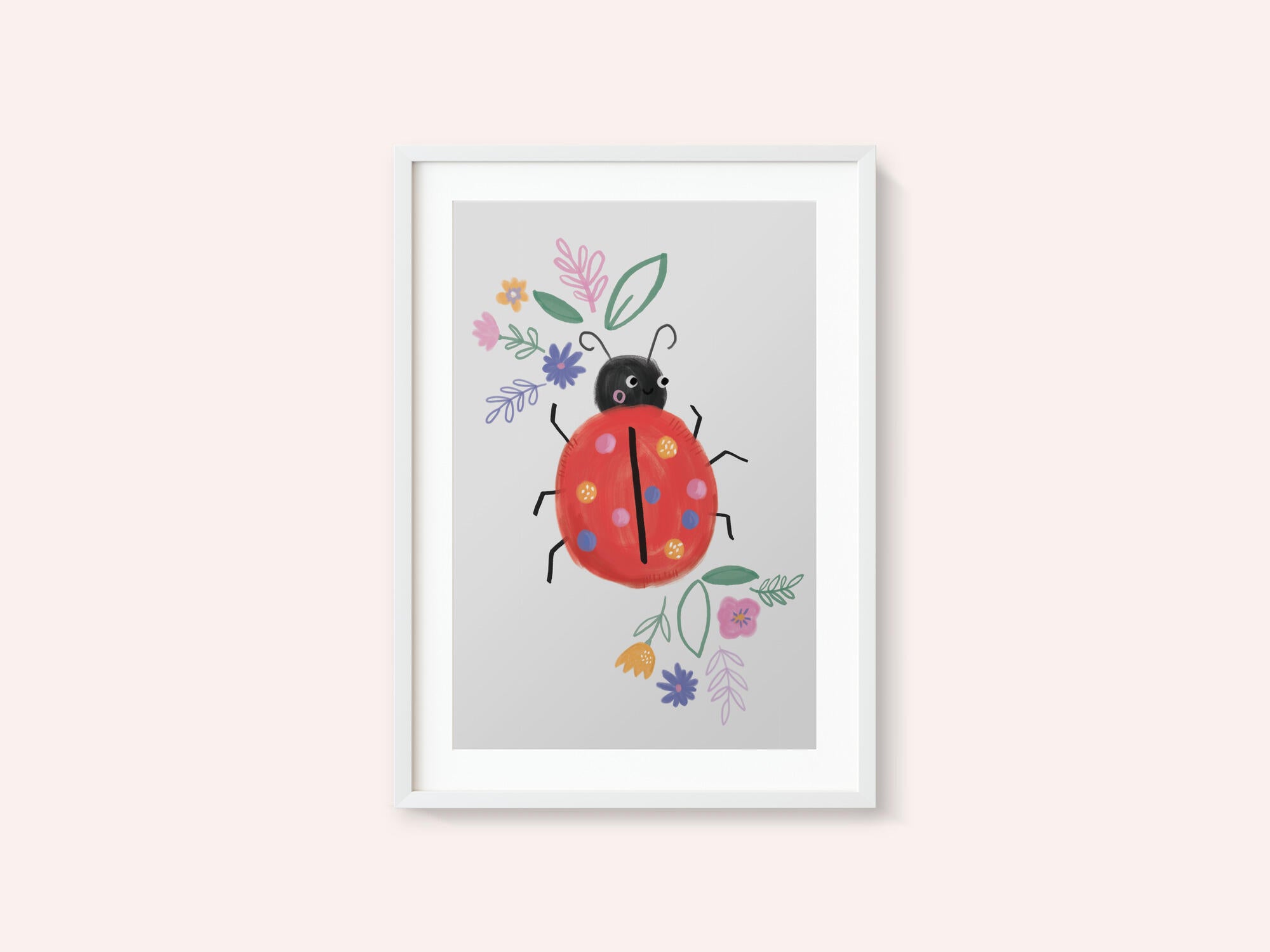 Cute Ladybug Flowers