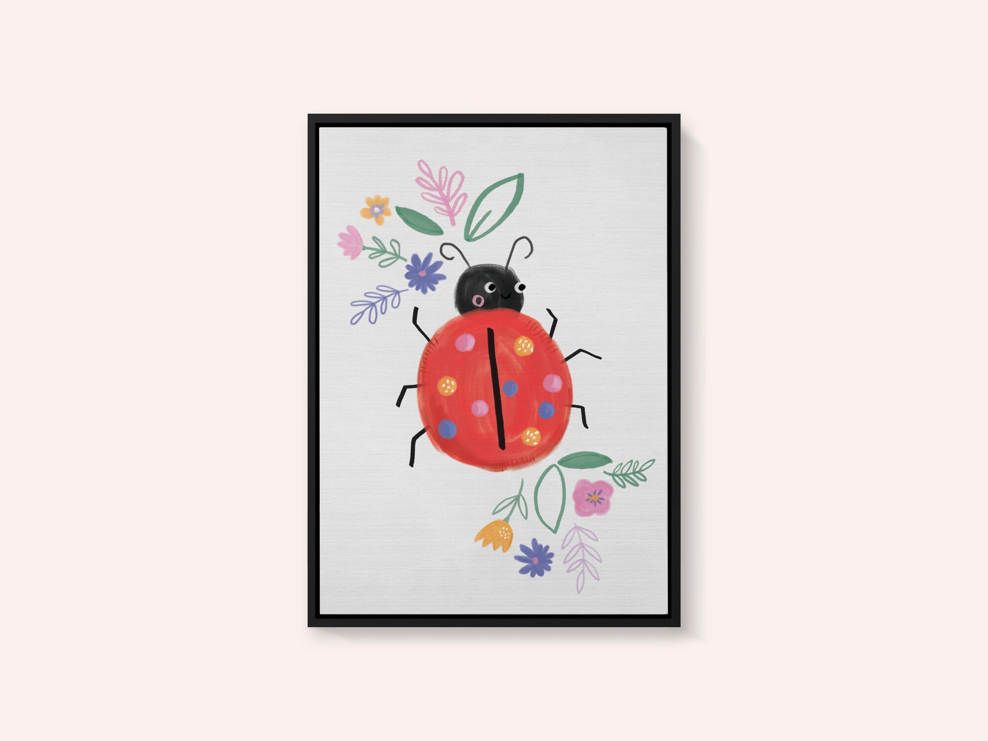 Cute Ladybug Flowers