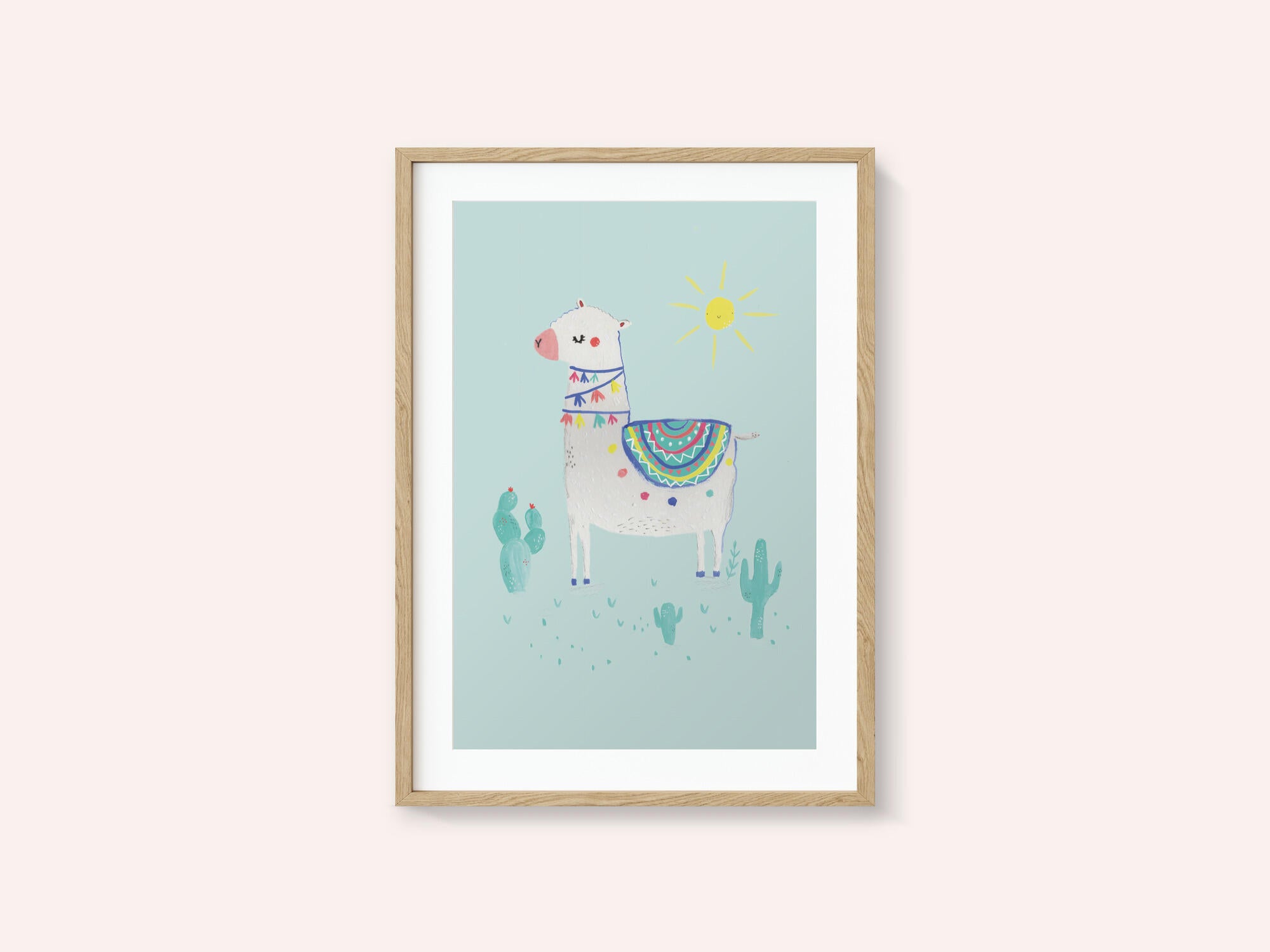 Cheerful Llama Desert Scene