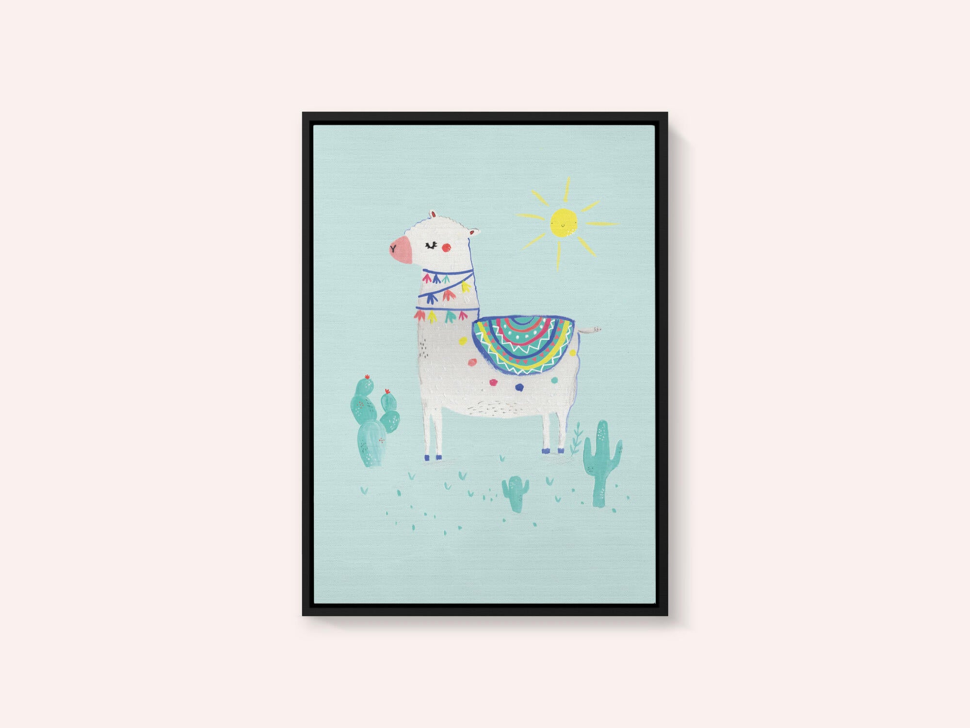 Cheerful Llama Desert Scene