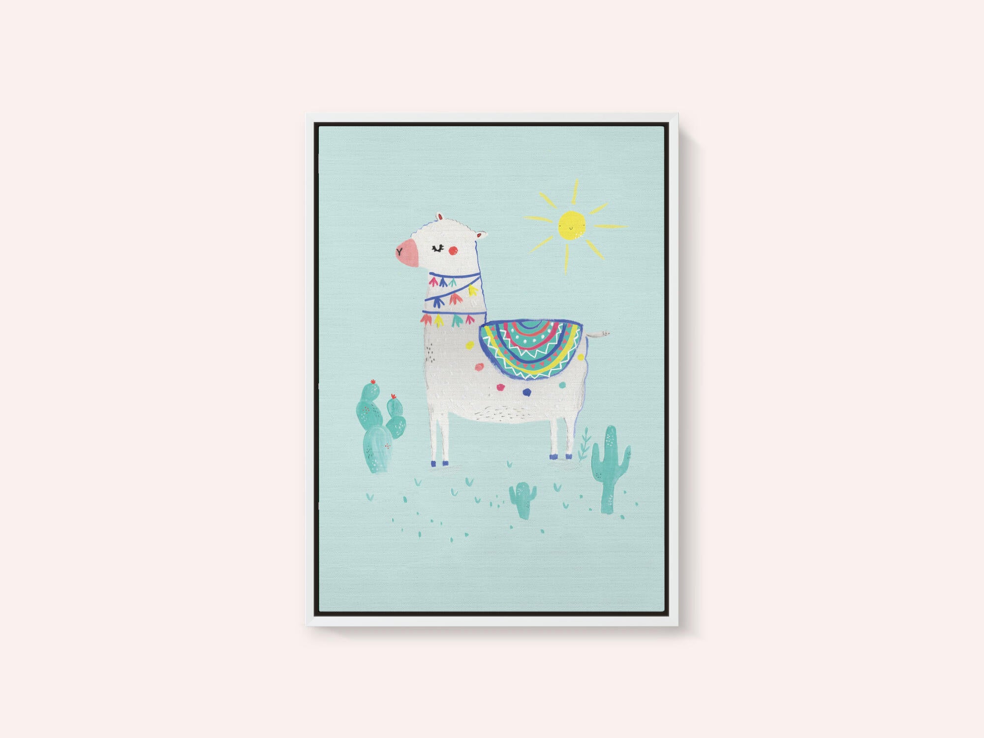 Cheerful Llama Desert Scene