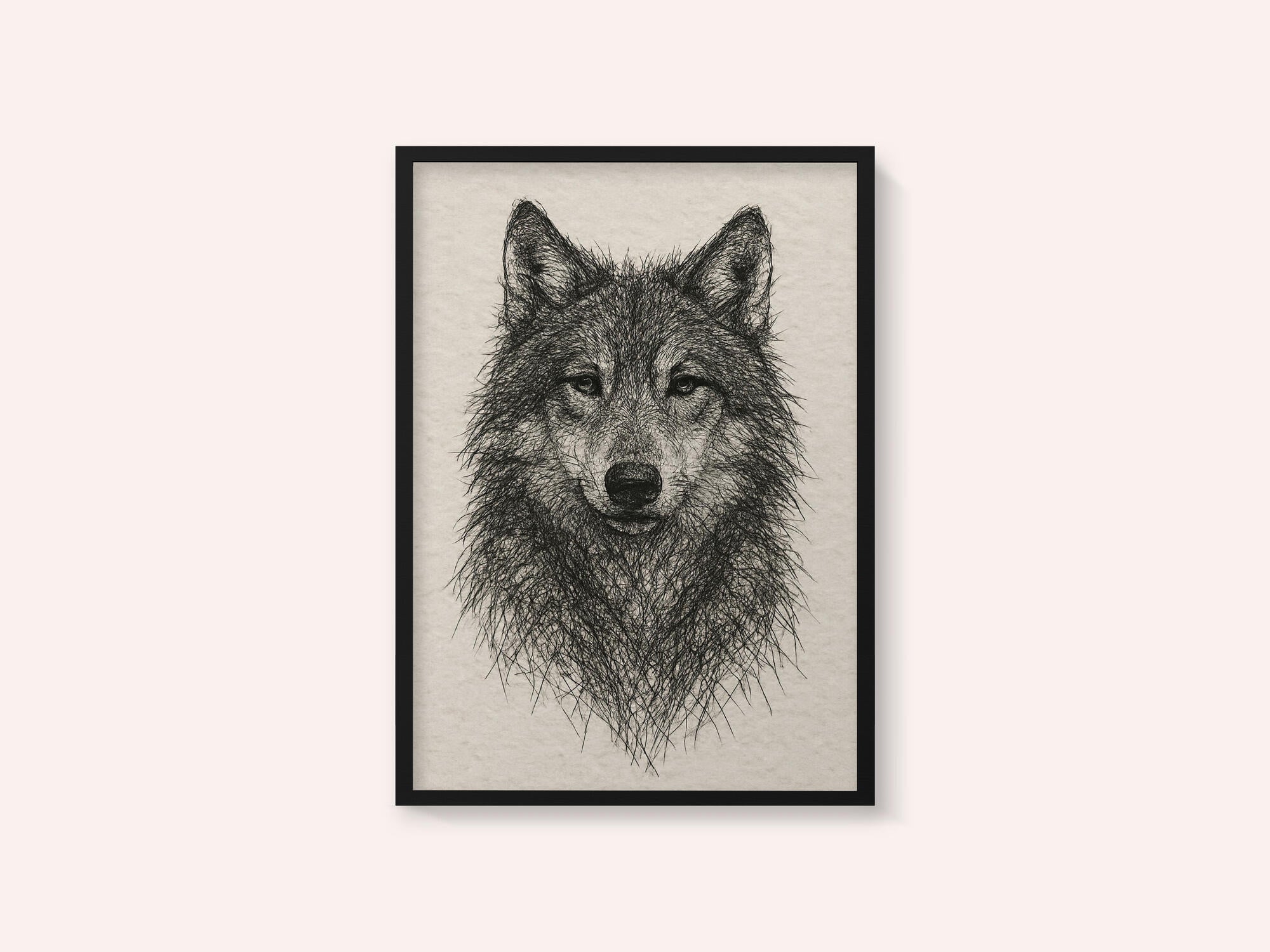 Detailed Wolf Drawing