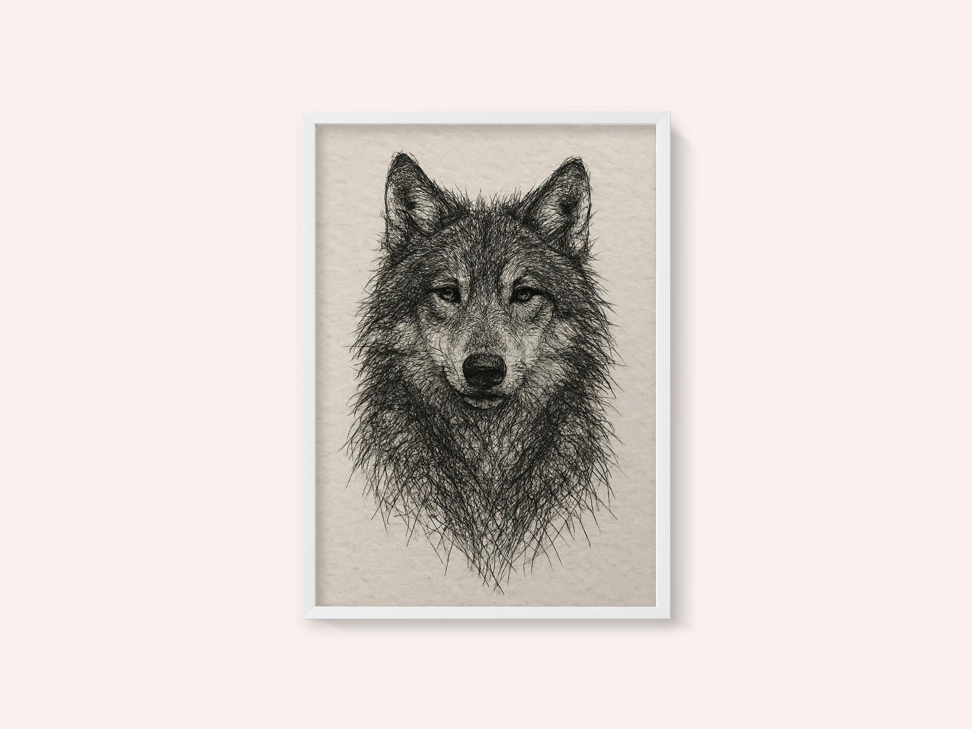 Detailed Wolf Drawing