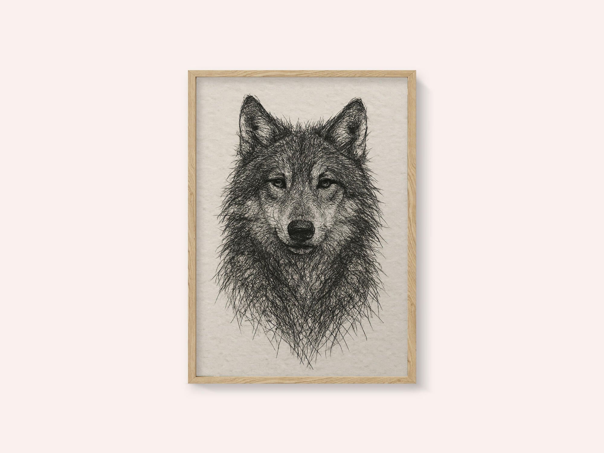 Detailed Wolf Drawing