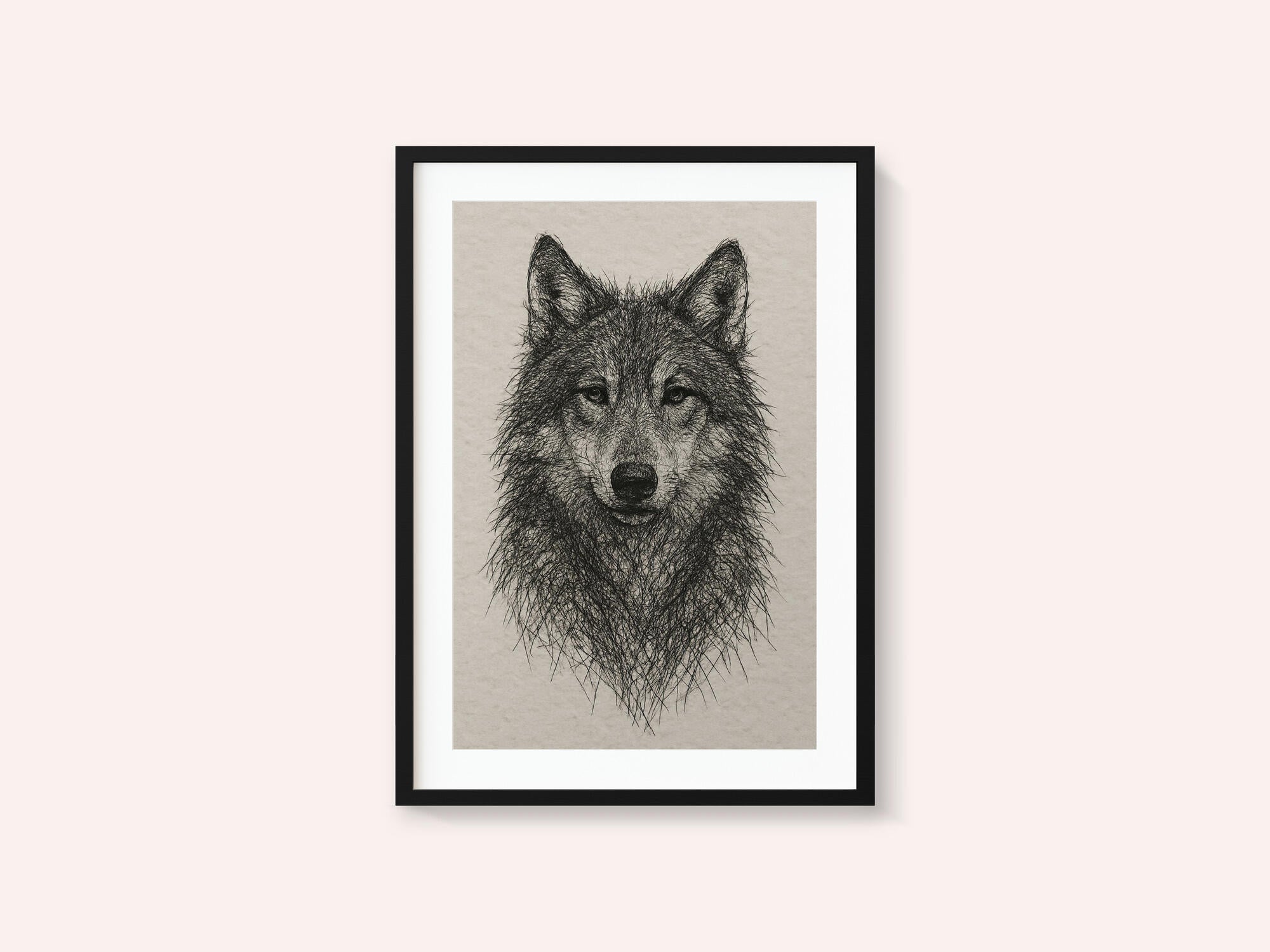 Detailed Wolf Drawing