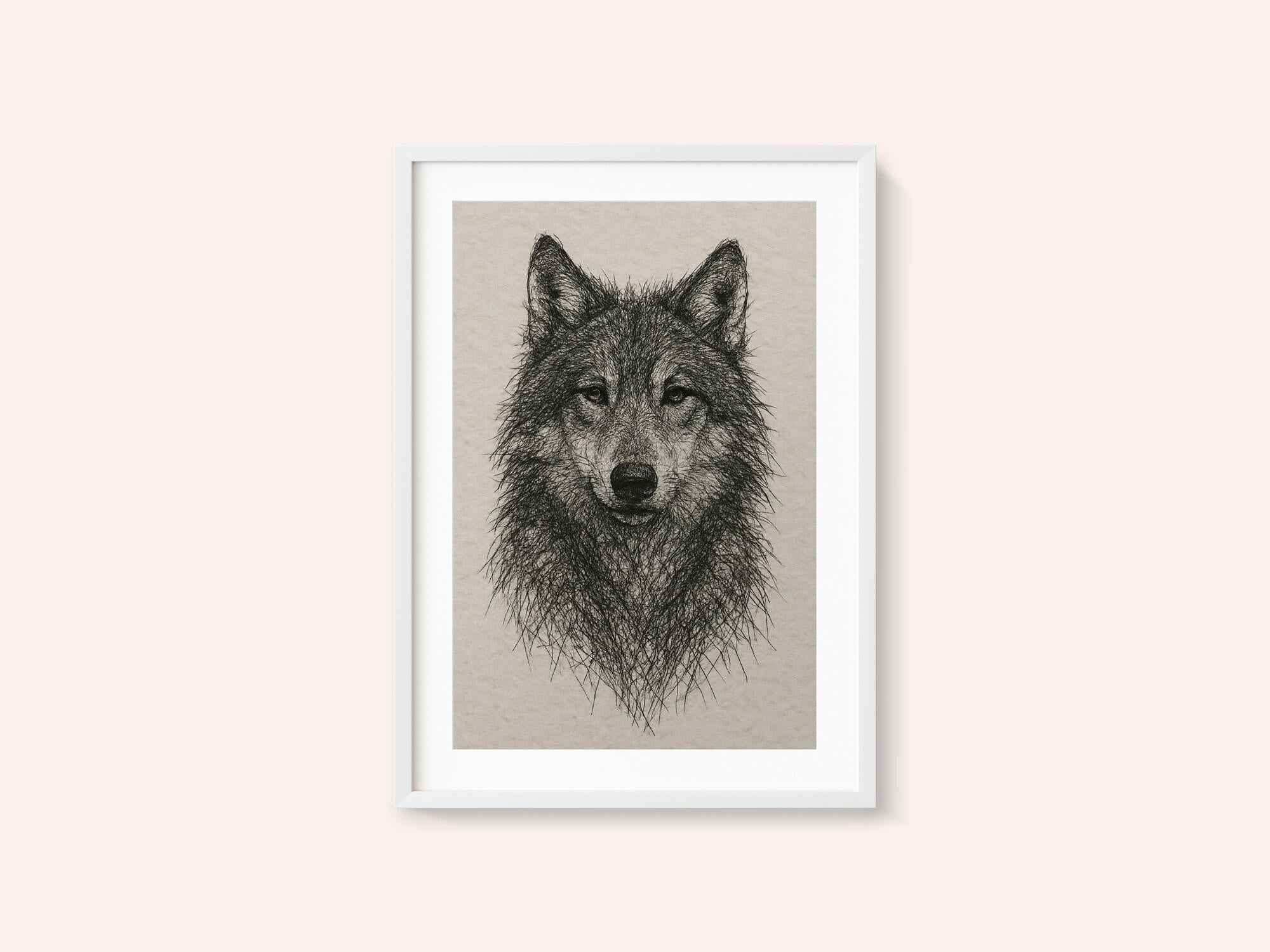 Detailed Wolf Drawing