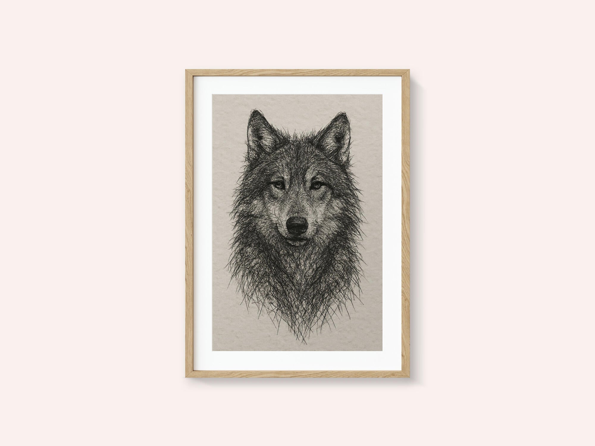 Detailed Wolf Drawing